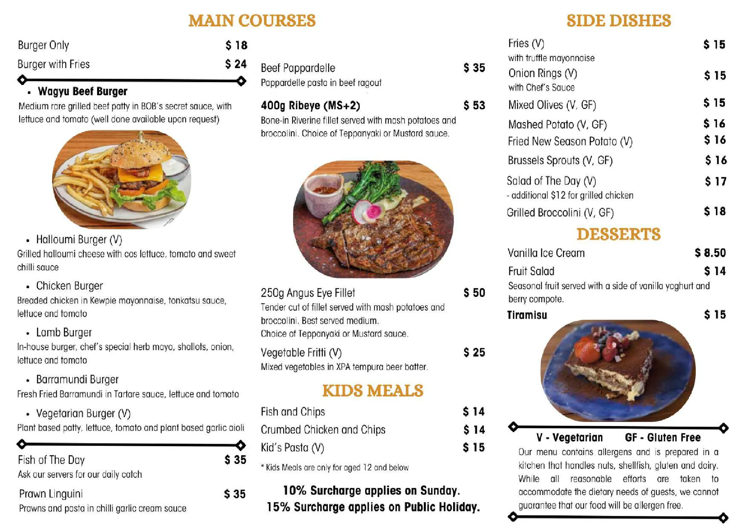 BOBs Beer menu, page 2