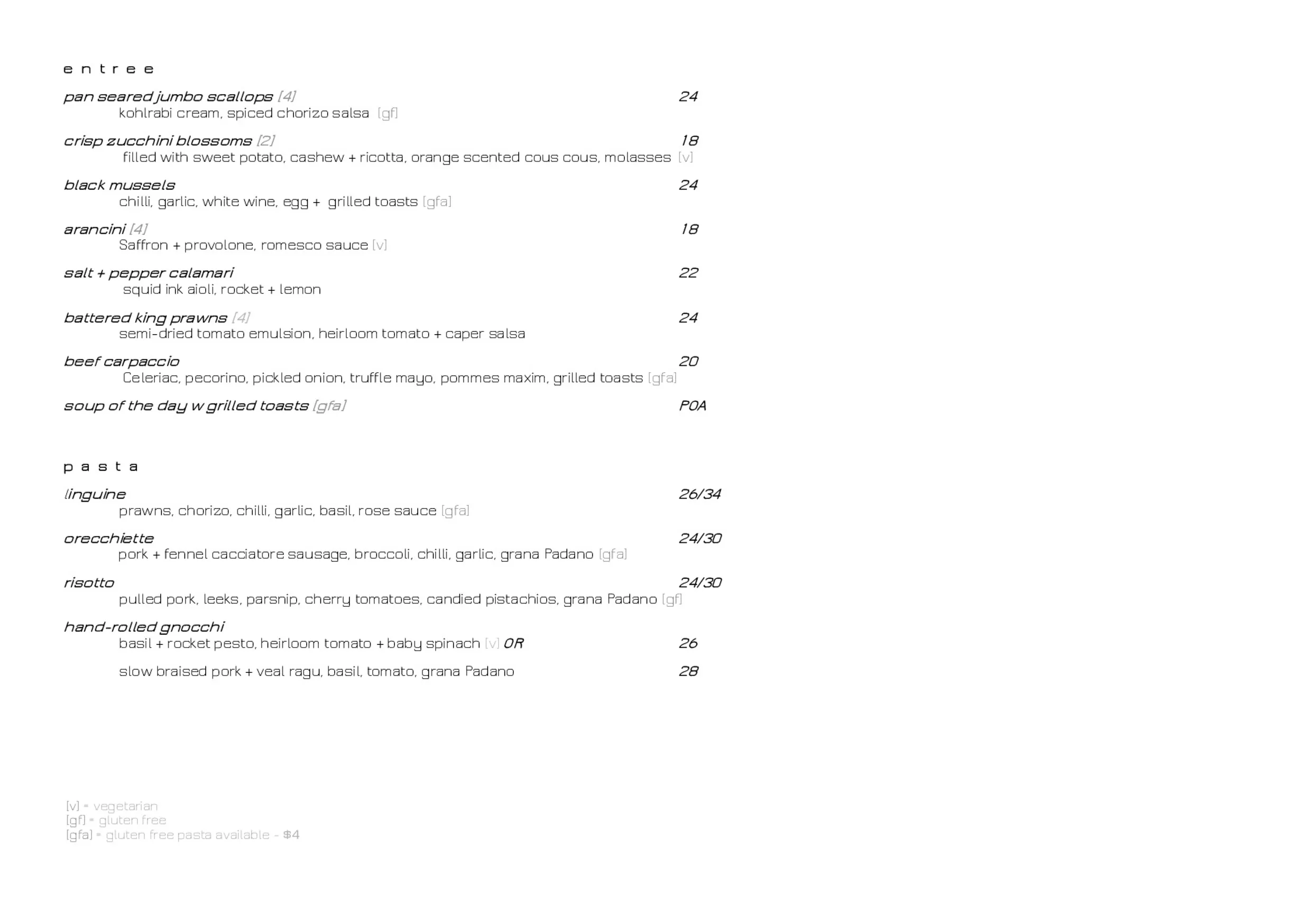 Esca Restaurant and Espresso Bar menu, page 3