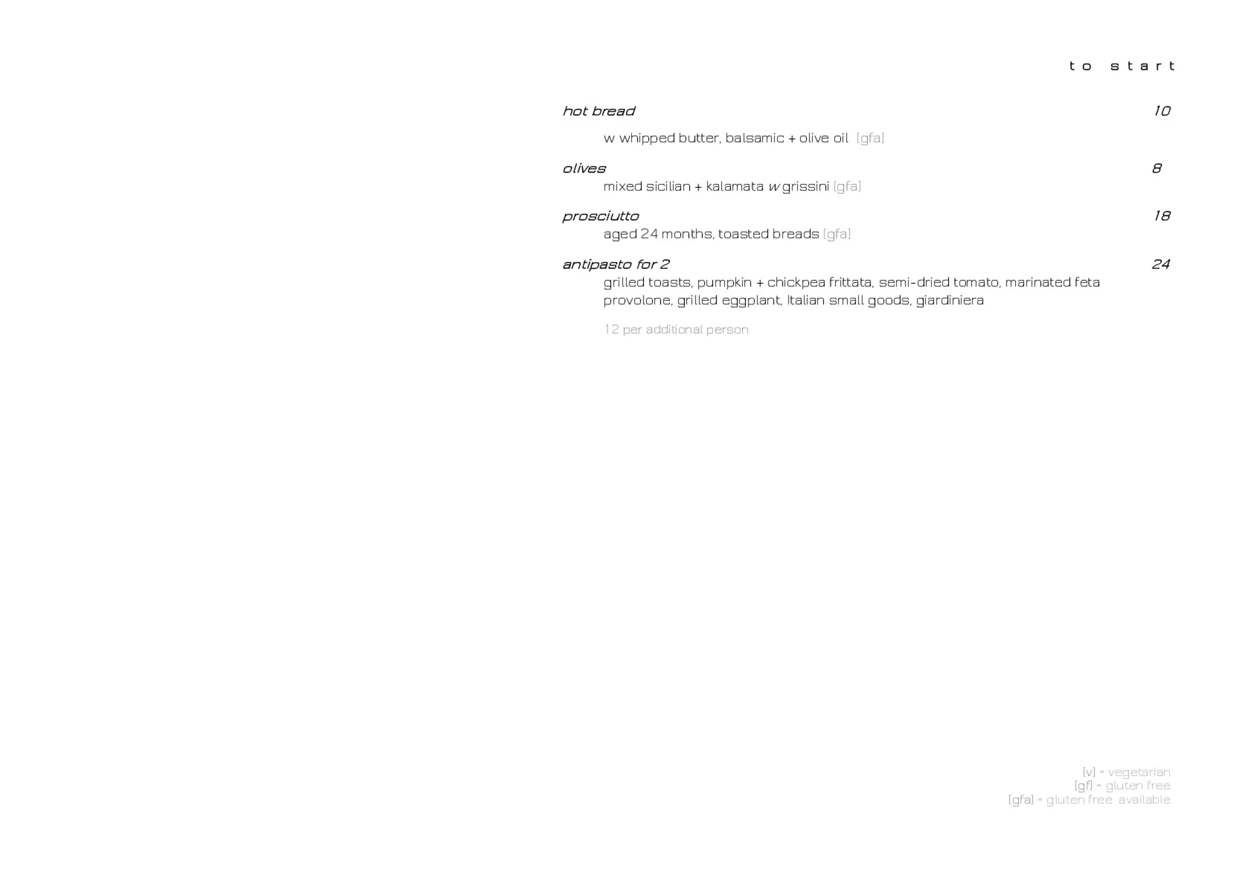 Esca Restaurant and Espresso Bar menu, page 2