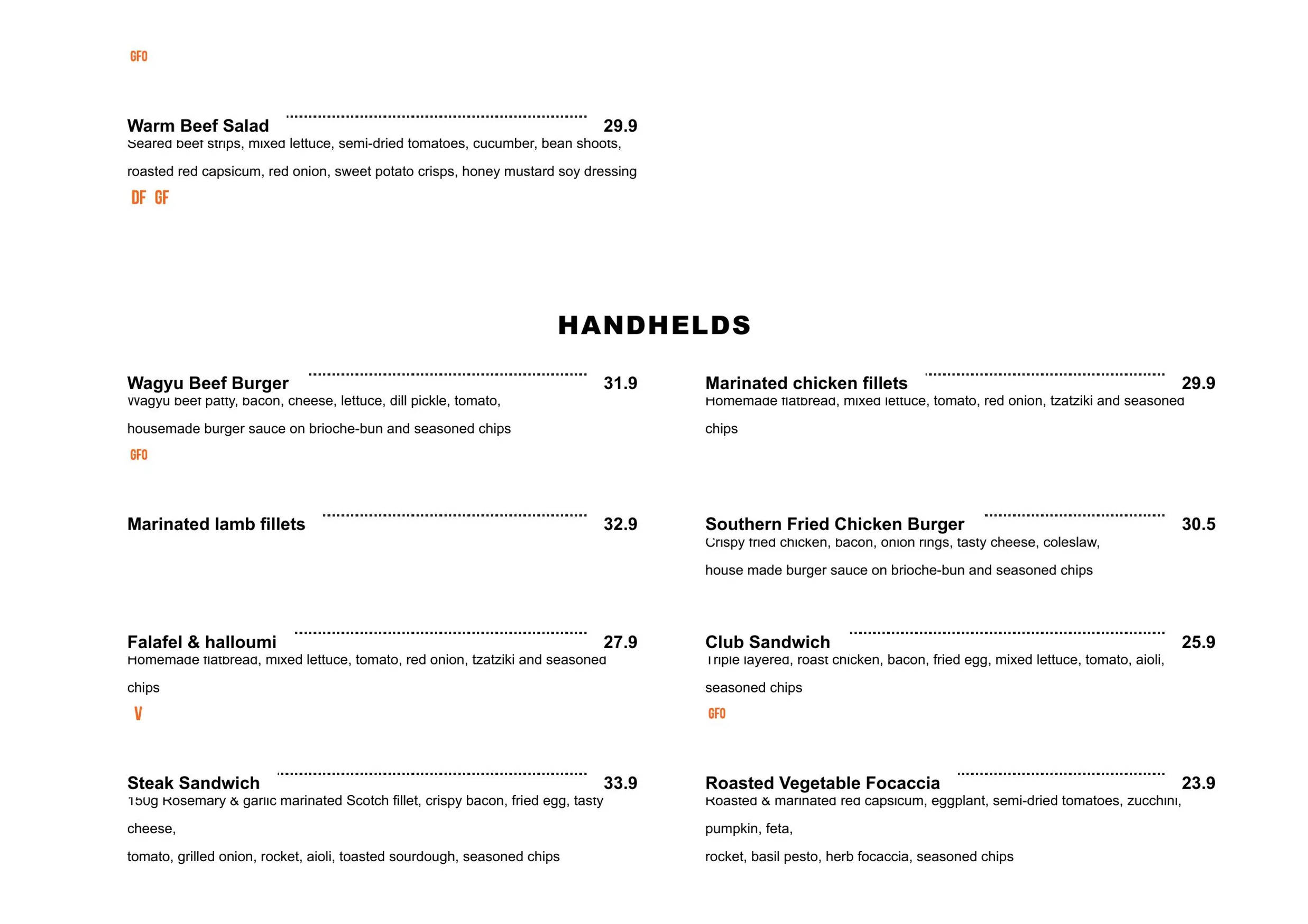 The Groove Train menu, page 3