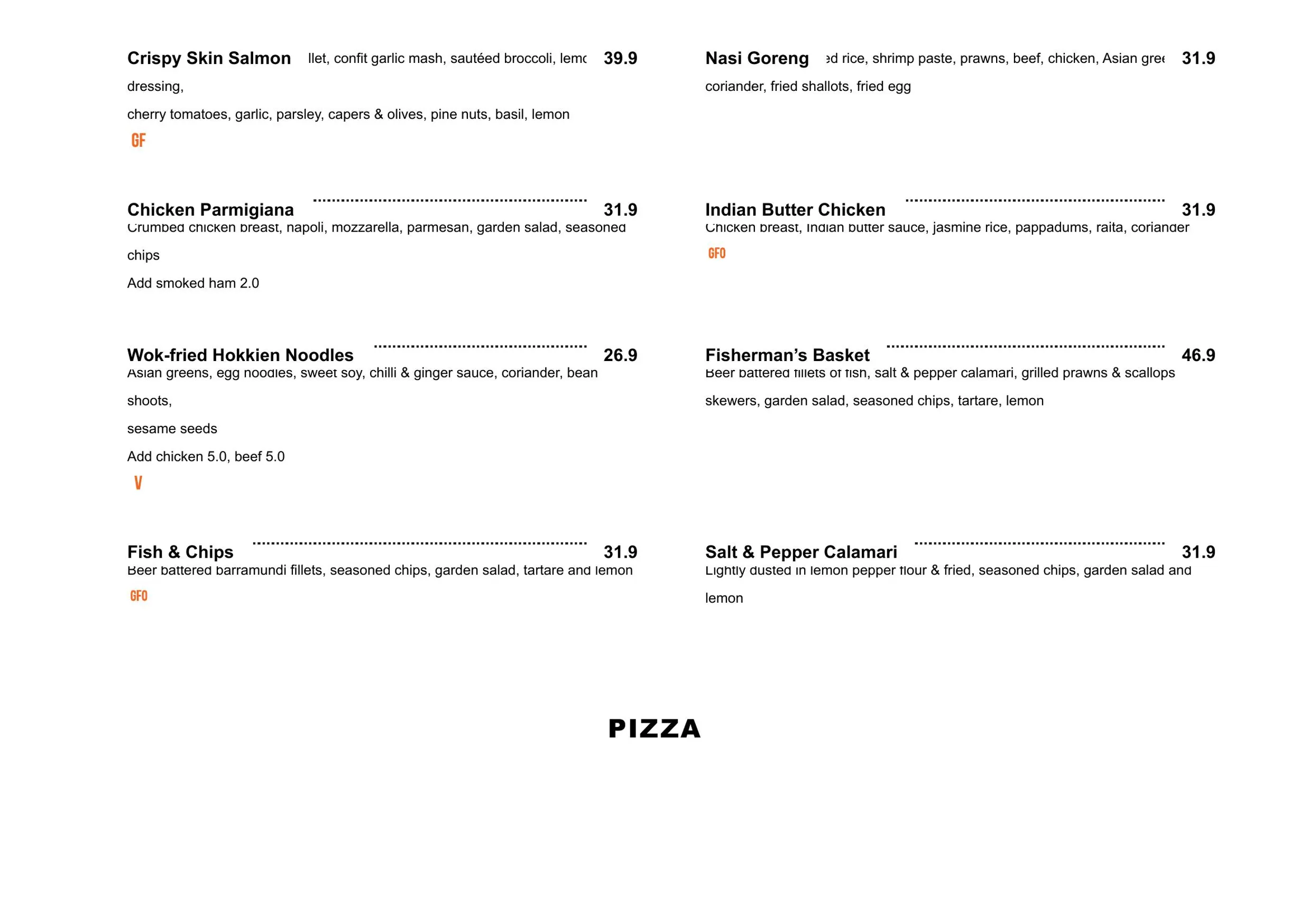 The Groove Train menu, page 6