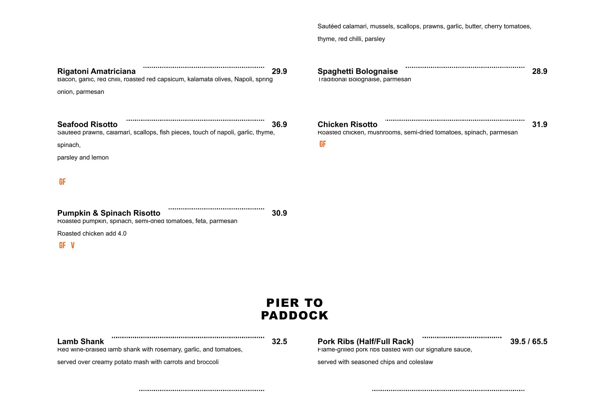 The Groove Train menu, page 5