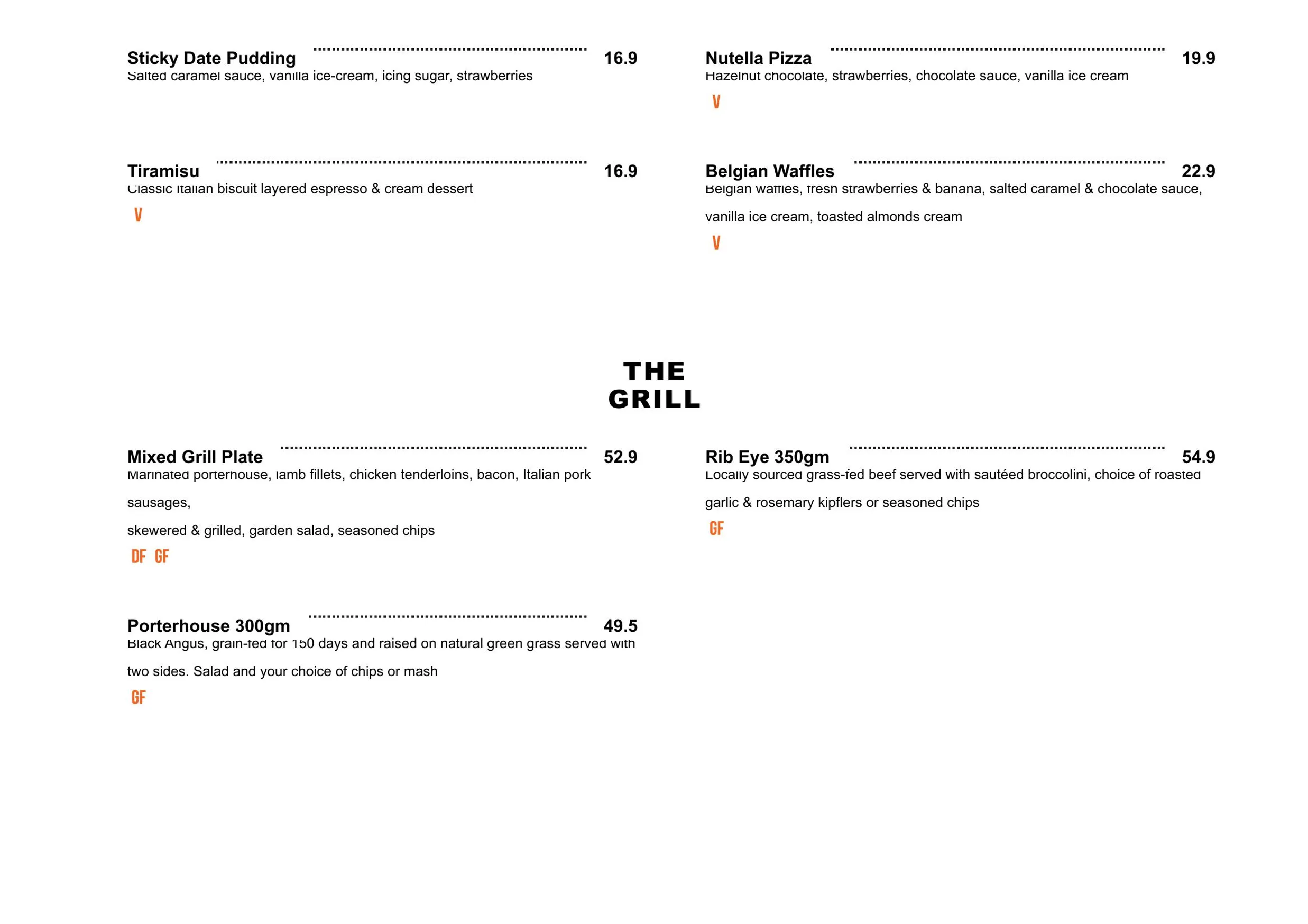 The Groove Train menu, page 10