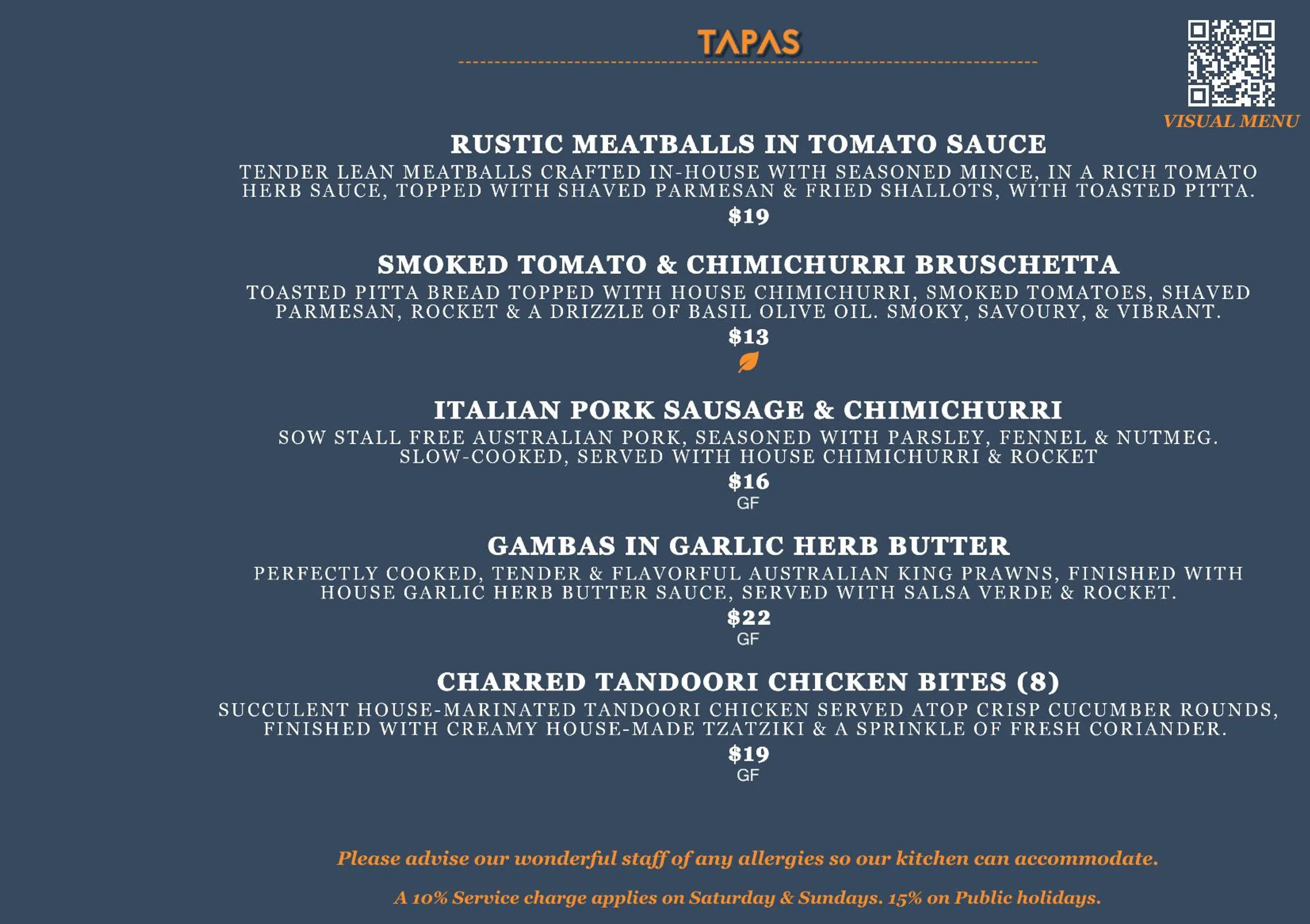 The Tipsy Cow menu, page 5