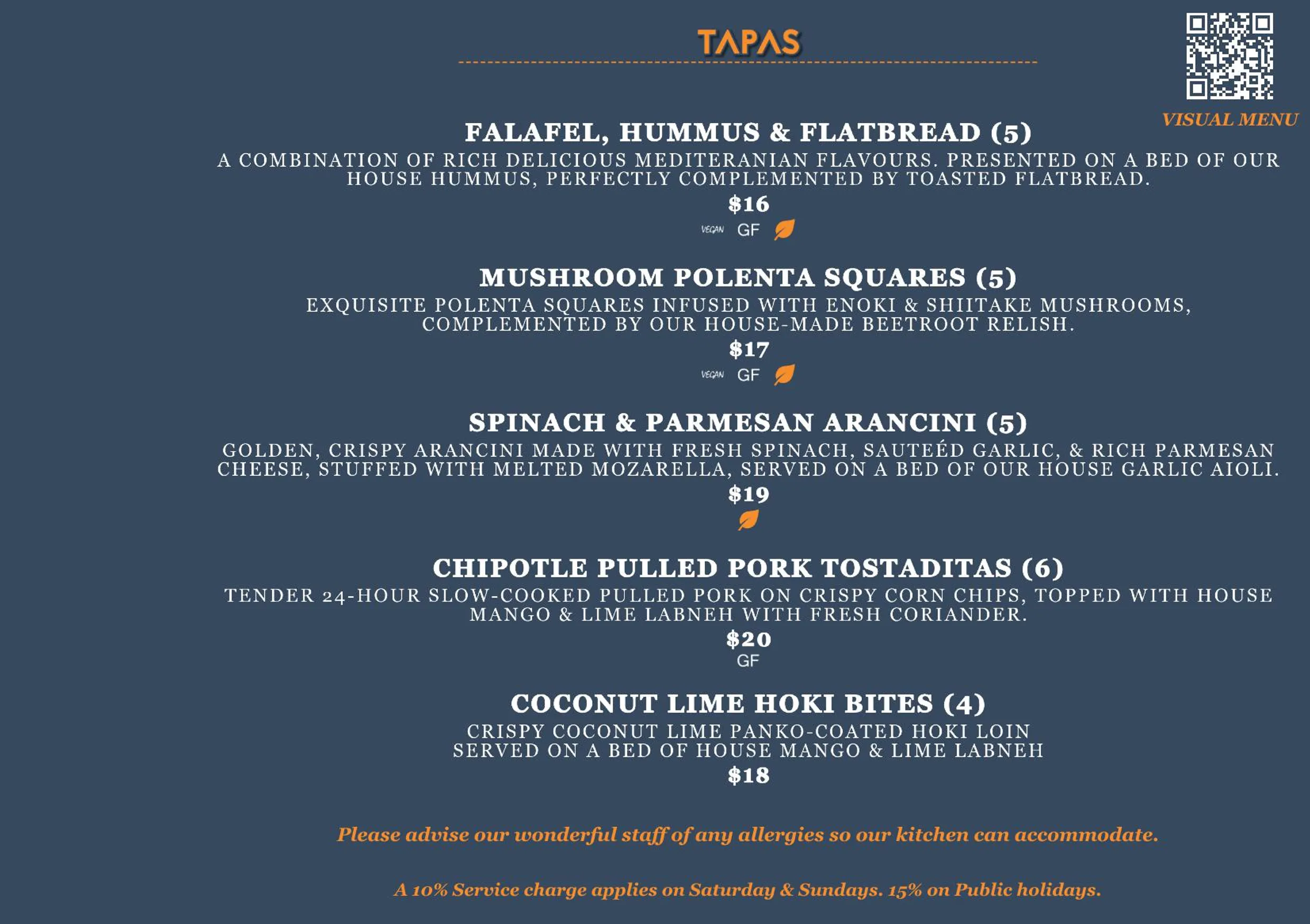 The Tipsy Cow menu, page 4