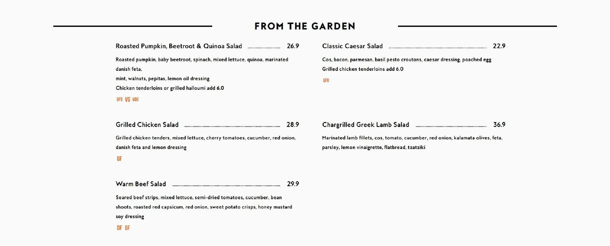 The Groove Train Chirnside Park menu, page 3