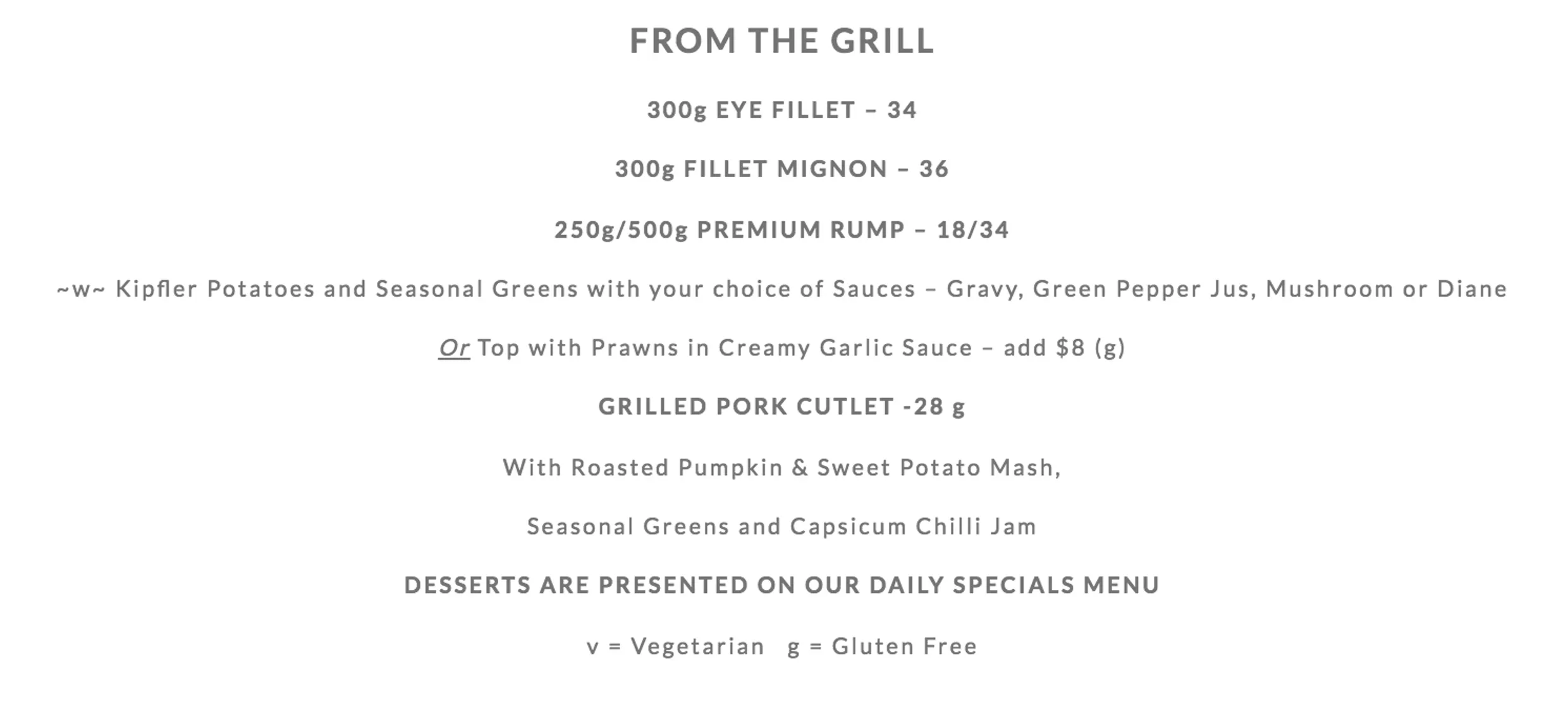 Siren Bar & Restaurant menu, page 4