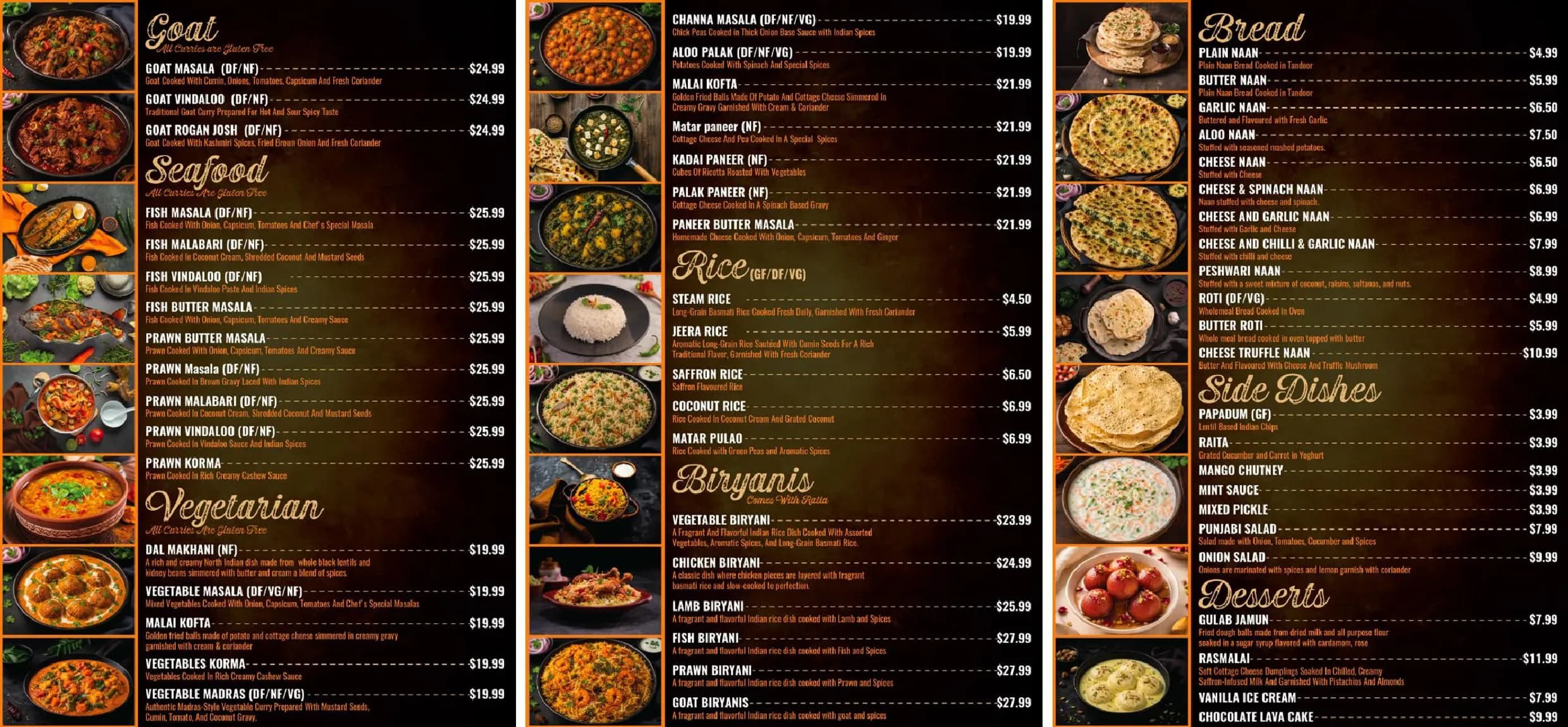 Curry Dhaba Fusion menu, page 2