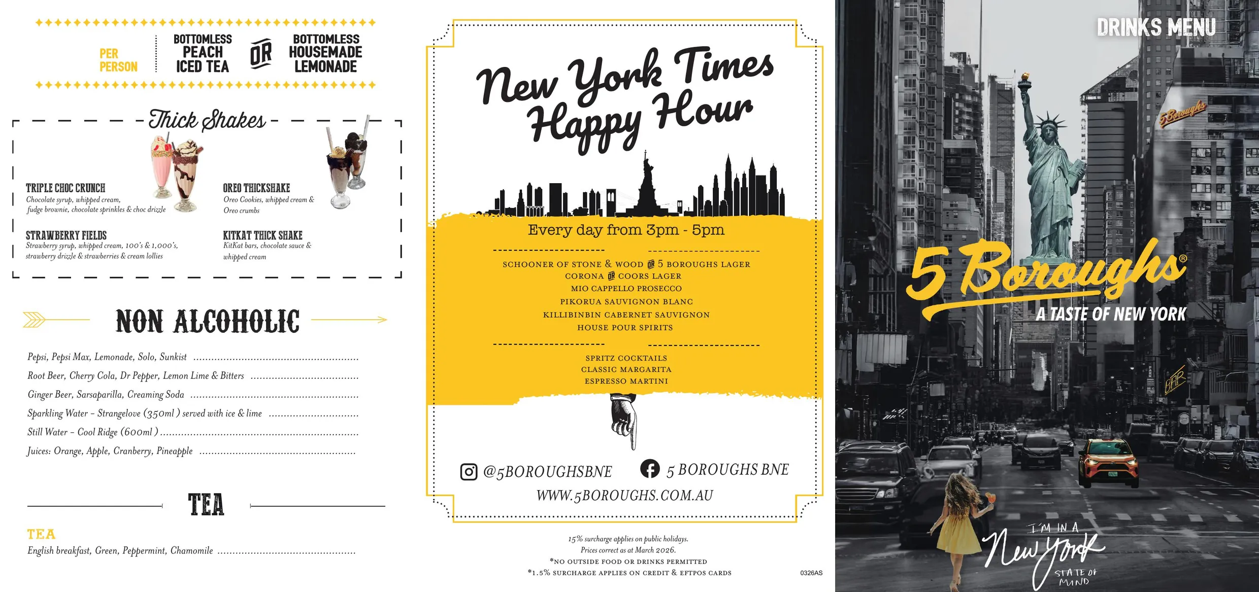 5 Boroughs menu, page 1