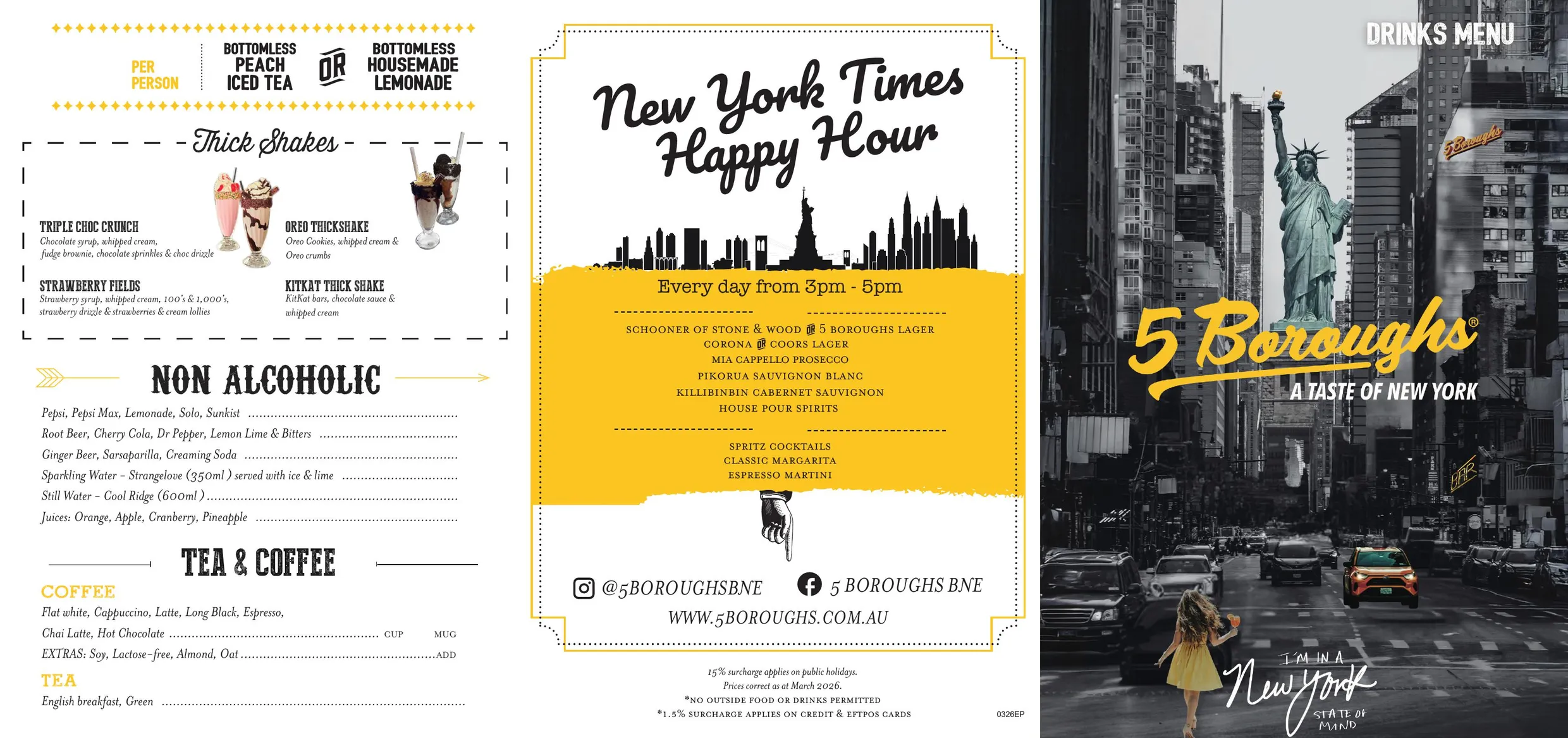 5 Boroughs menu, page 1
