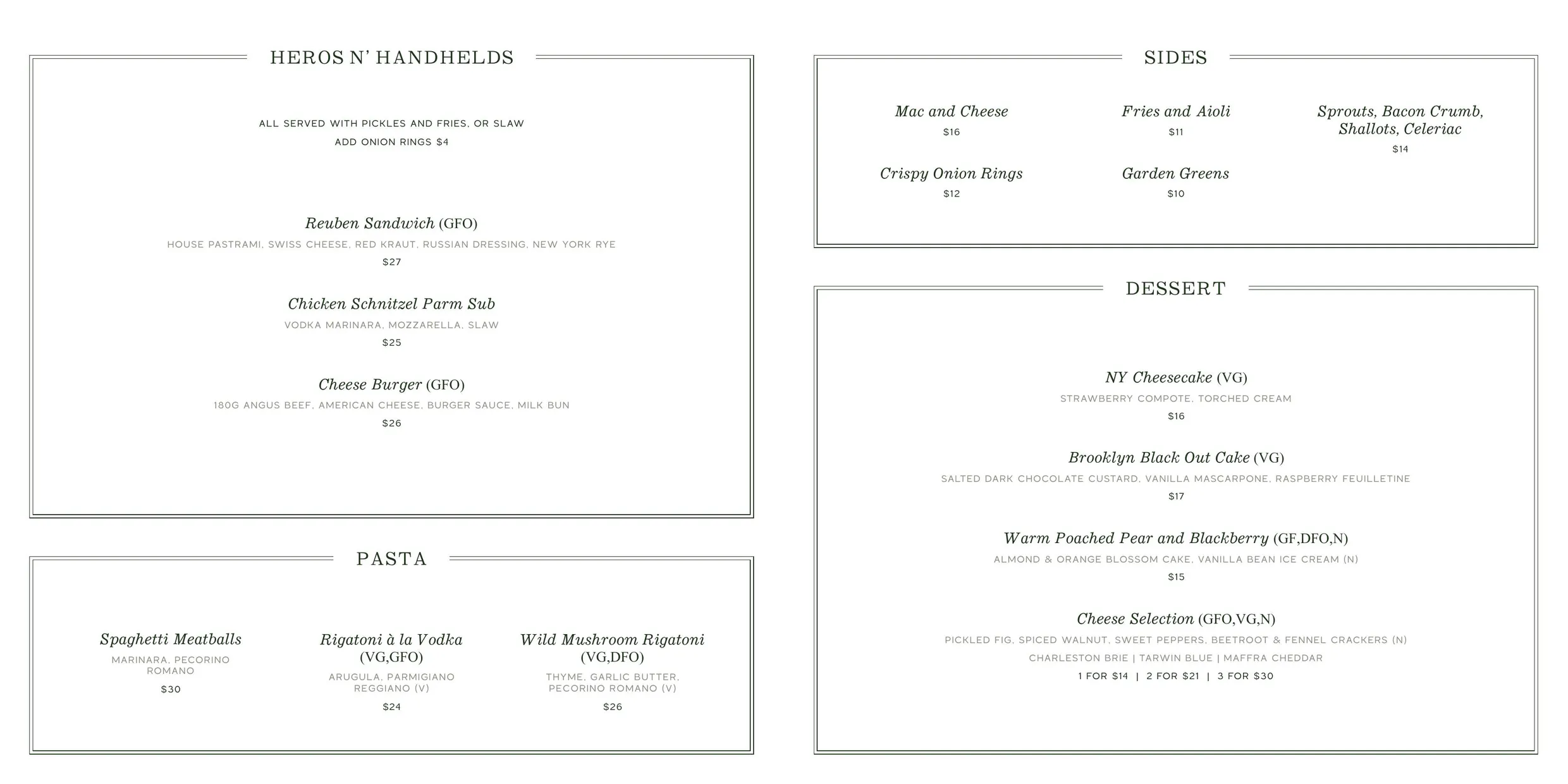 Parklands Social menu, page 9