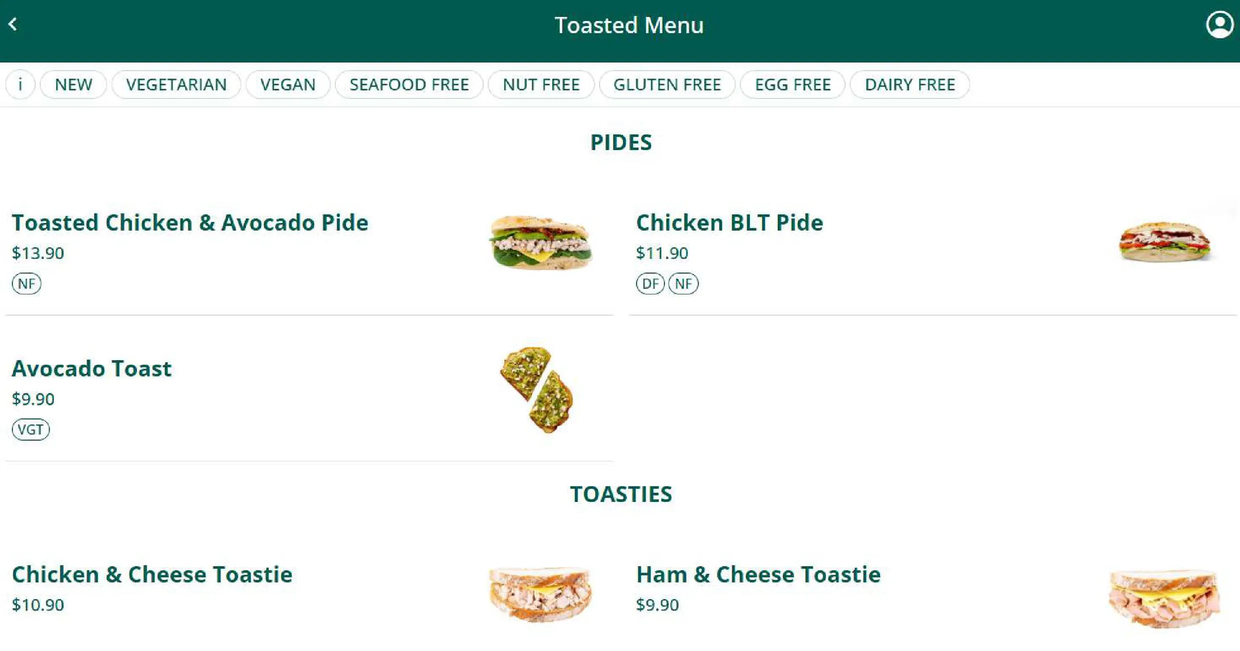 Liv Eat menu, page 4
