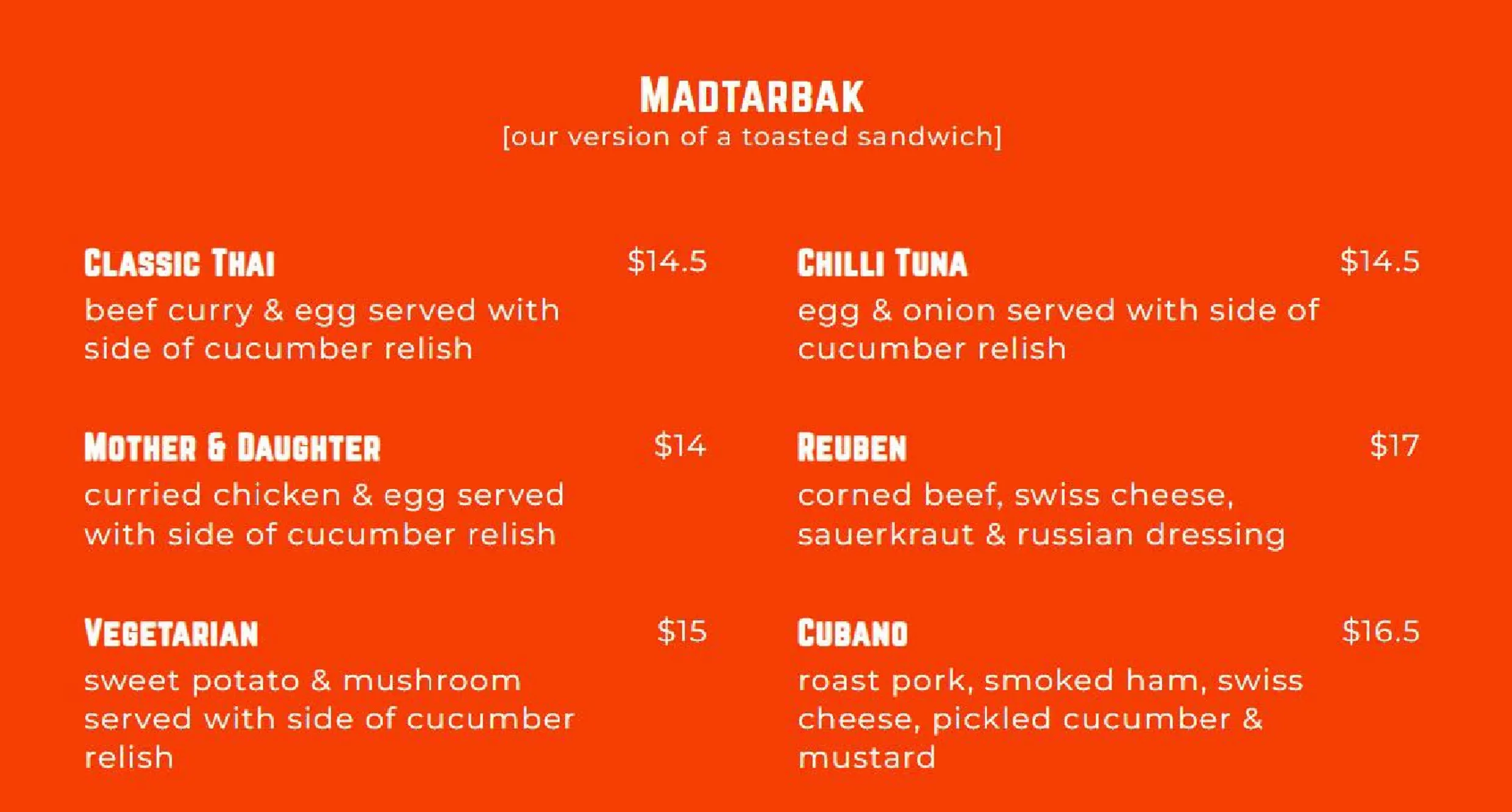 Kafe Kooks menu, page 4