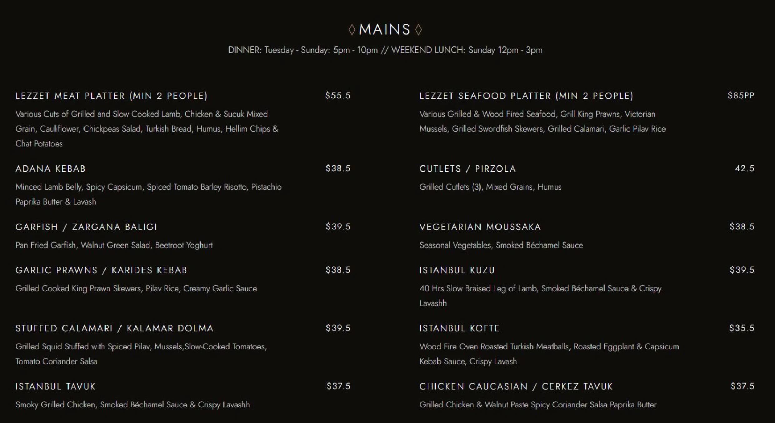 Lezzet menu, page 2