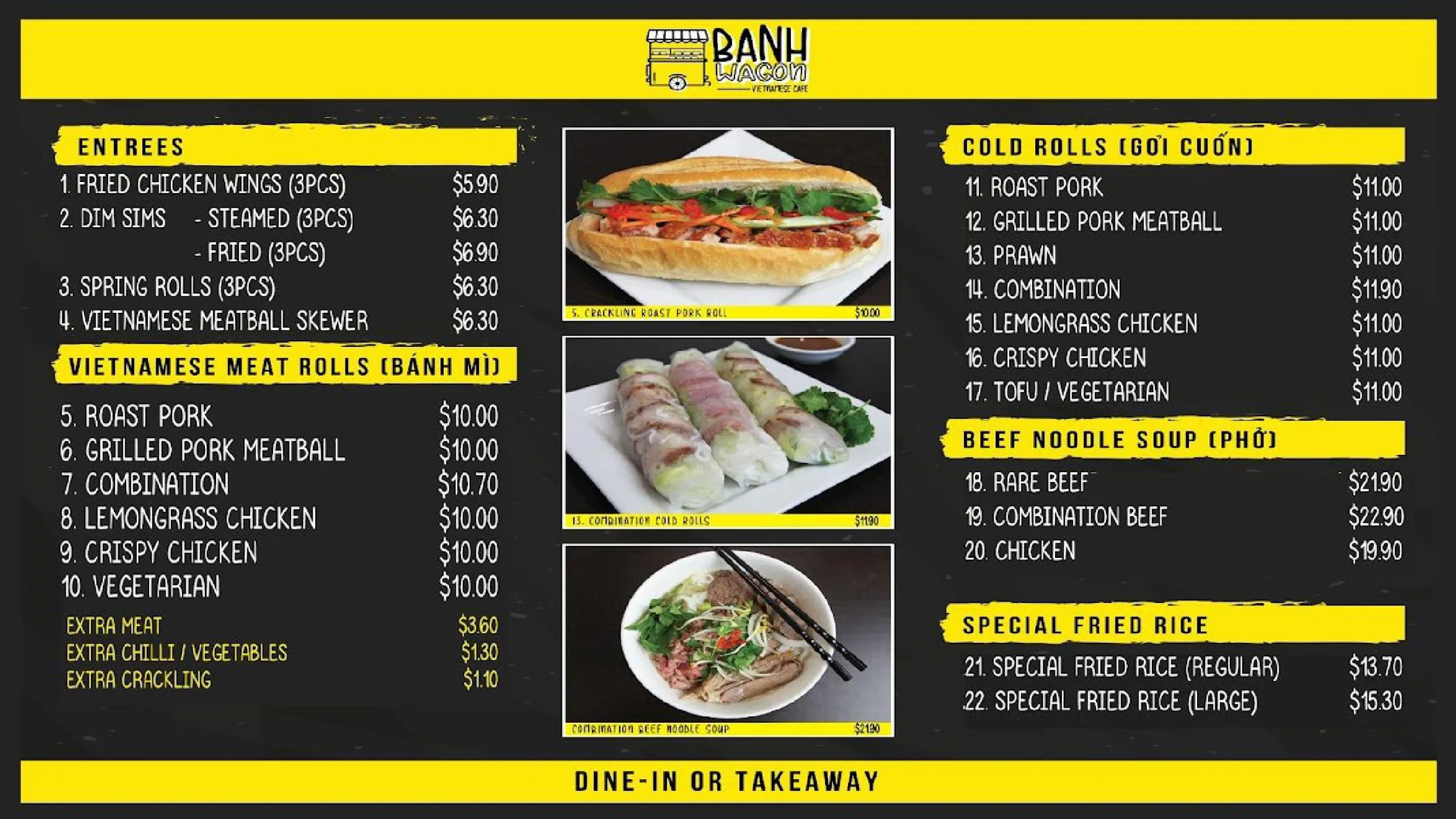 Banh Wagon menu, page 1