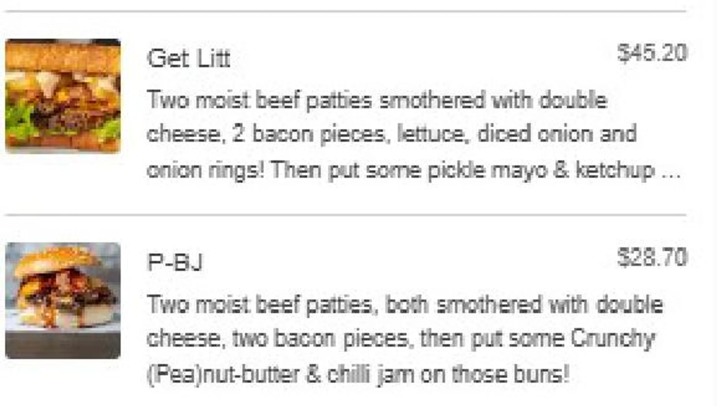 Hashtag Burgers & Waffles menu, page 2