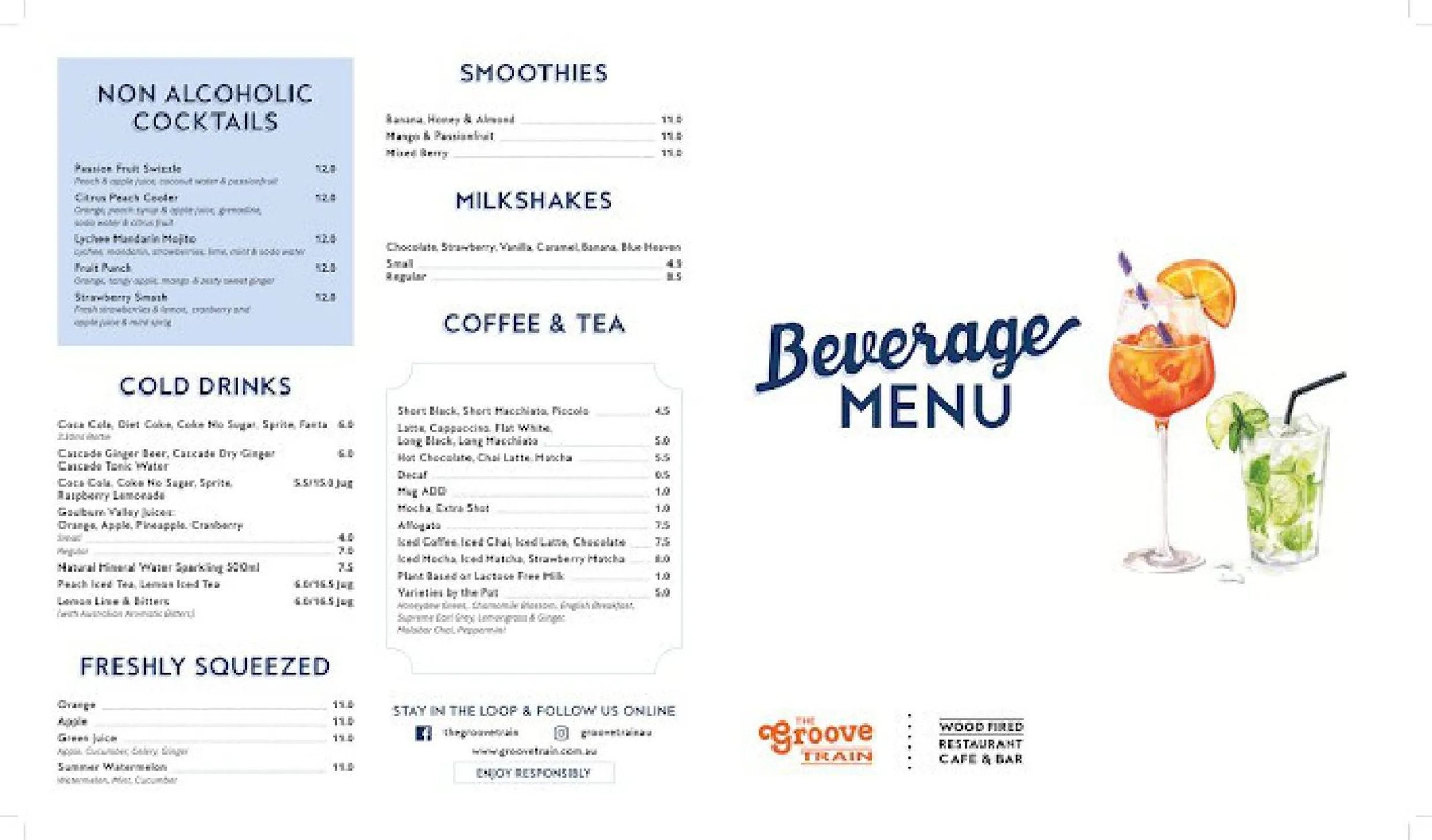 The Groove Train Cranbourne menu, page 3