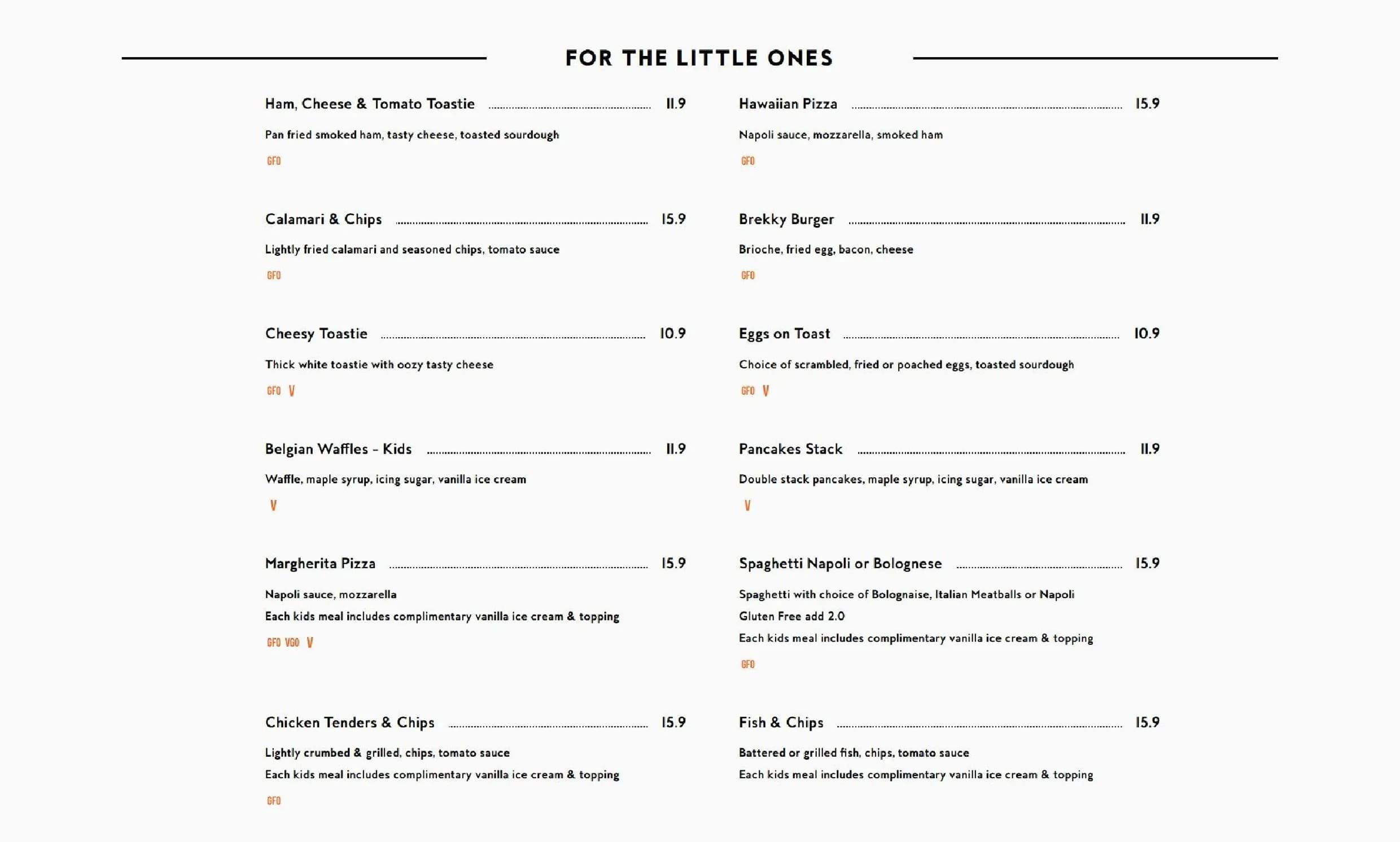 The Groove Train Chirnside Park menu, page 2