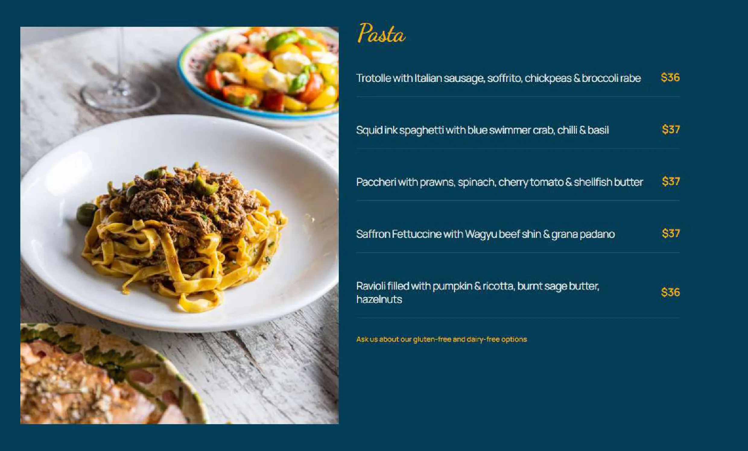 Capriccio Osteria menu, page 3