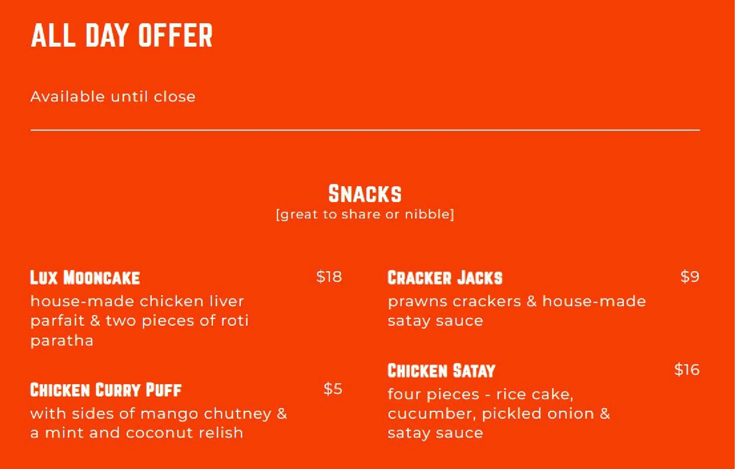 Kafe Kooks menu, page 2