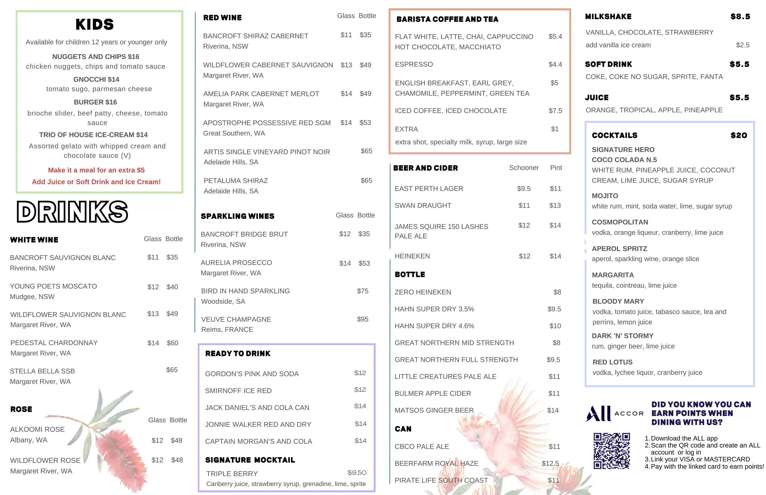 Eastside Social Bar & Restaurant menu, page 2
