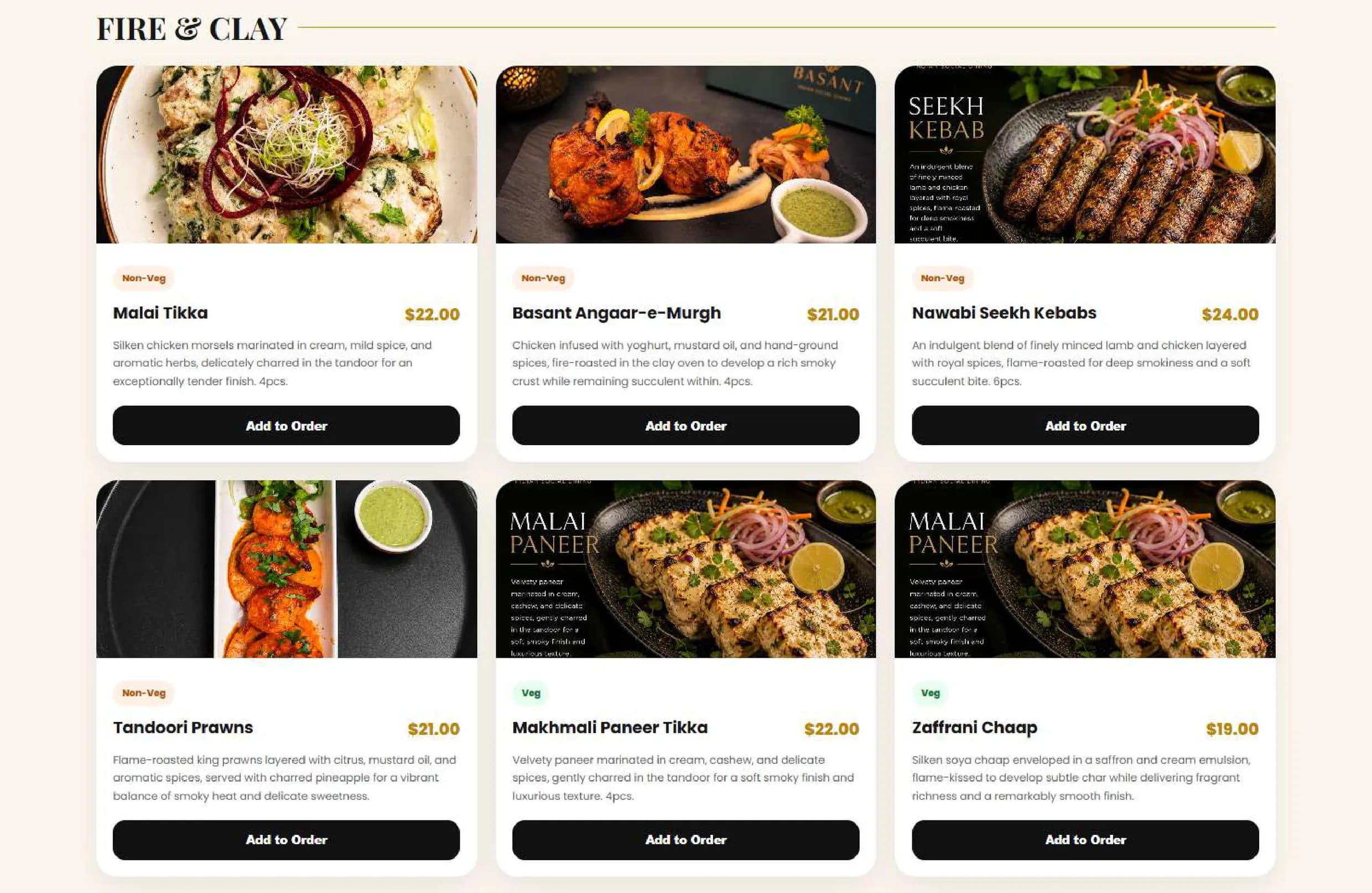 Basant Indian Social Dining menu, page 3