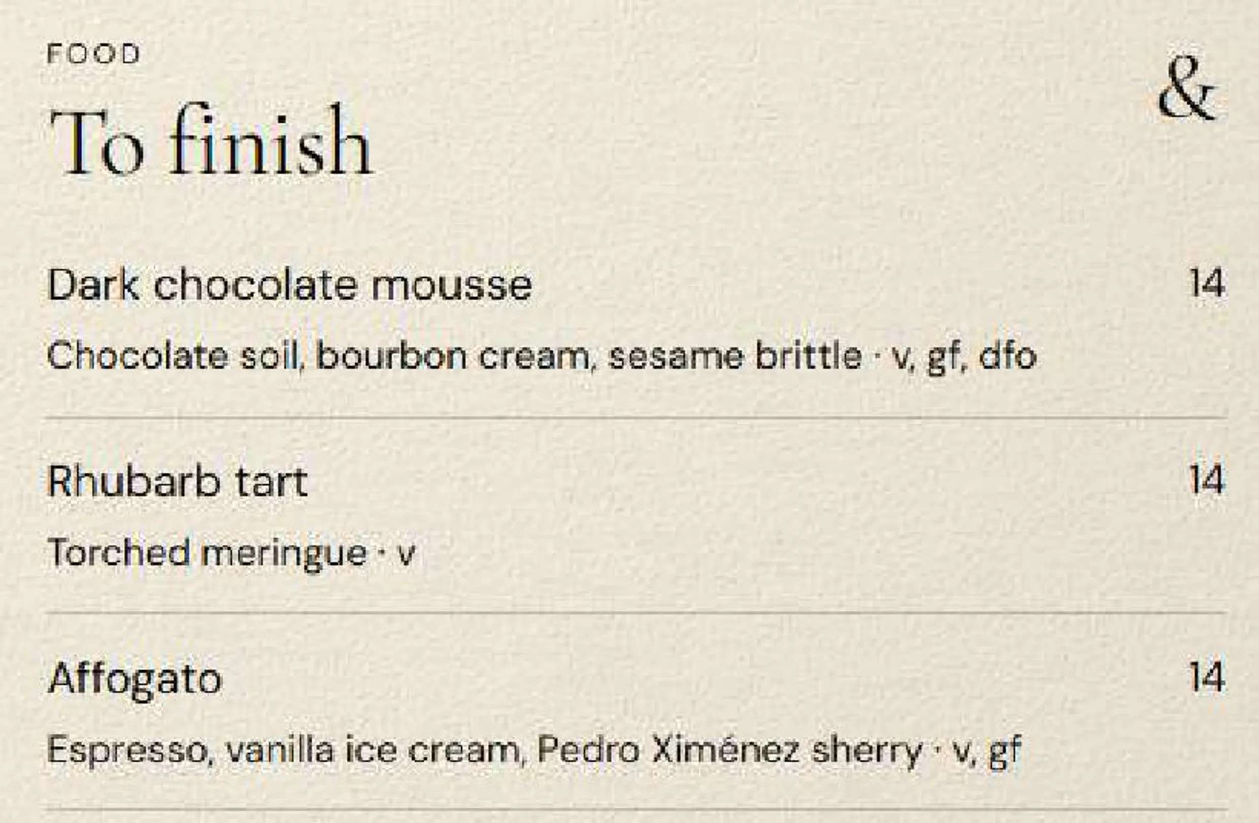 Wine & Larder menu, page 7