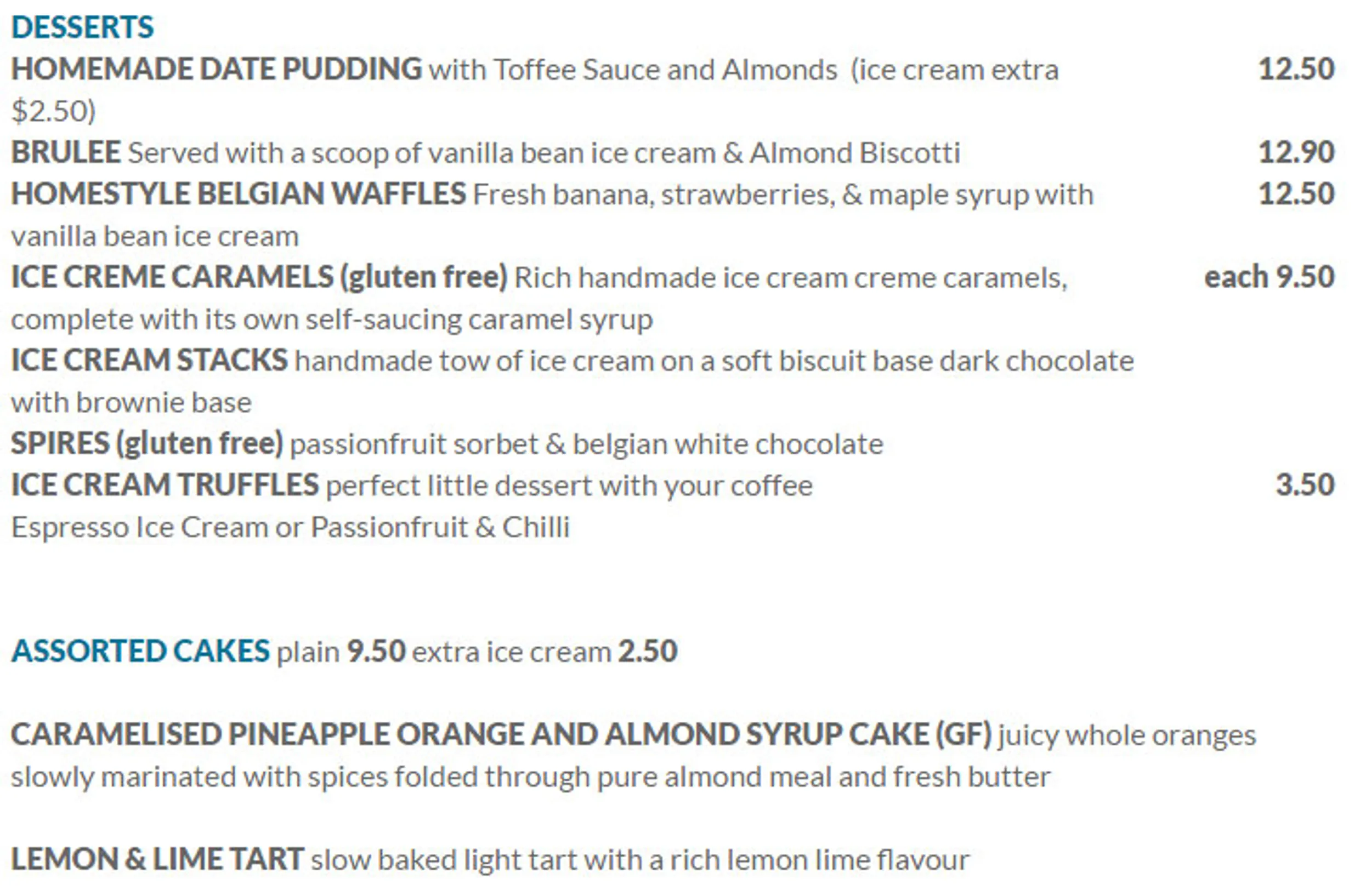 On Shore menu, page 5