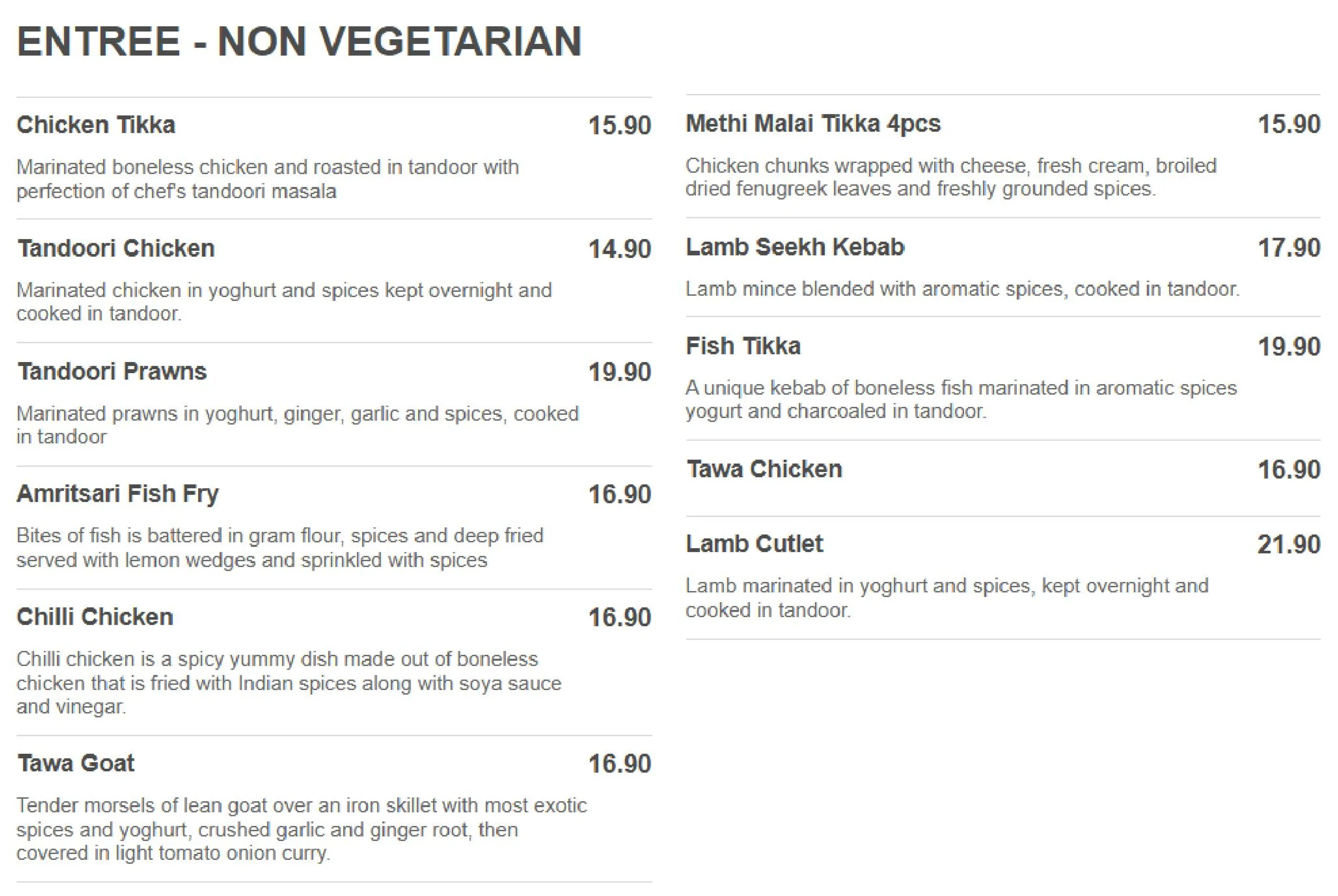 Jaggi’s Indian Eatery Seven Hills menu, page 2