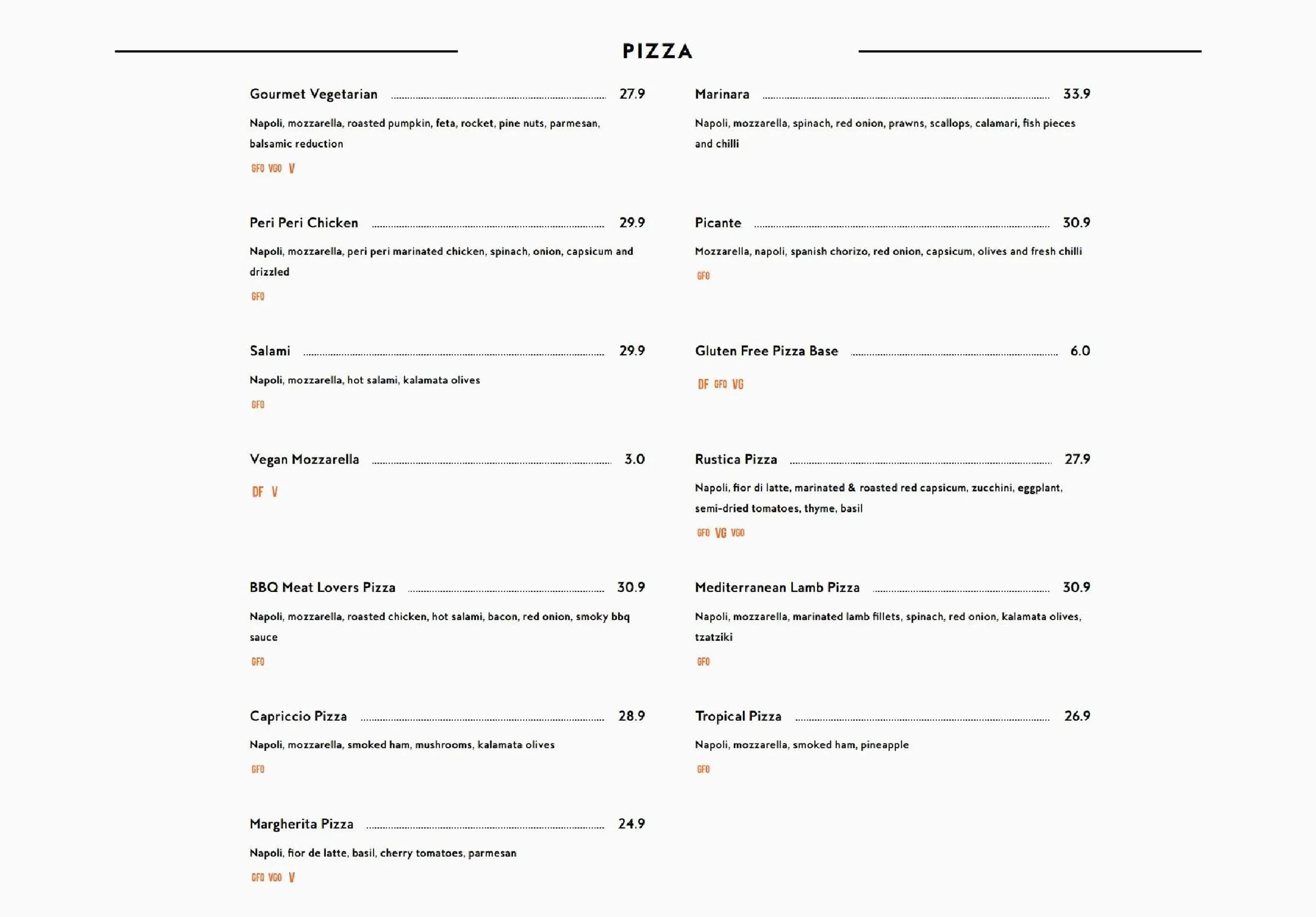 The Groove Train Chirnside Park menu, page 7