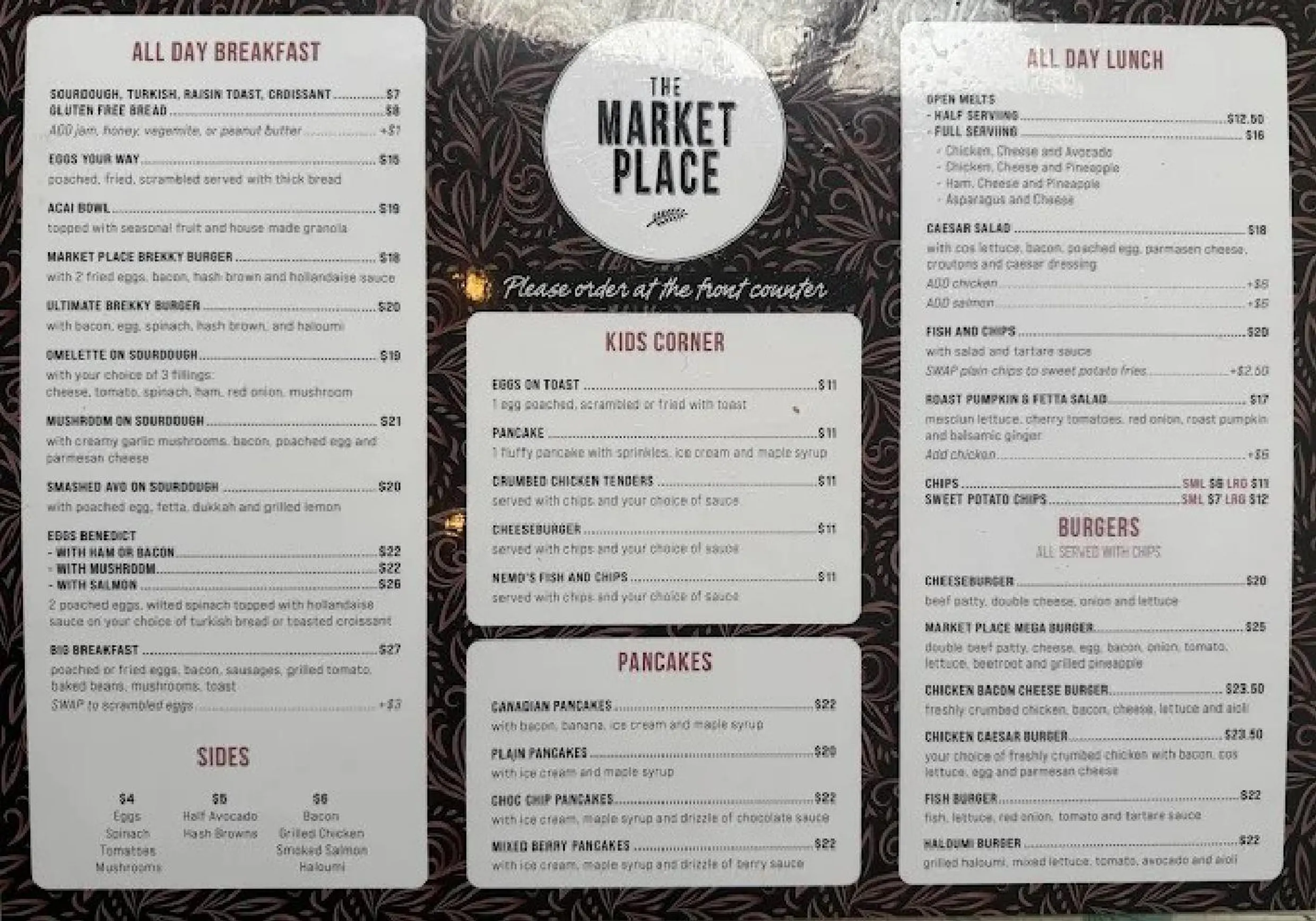 The Market Place Cafe menu, page 2