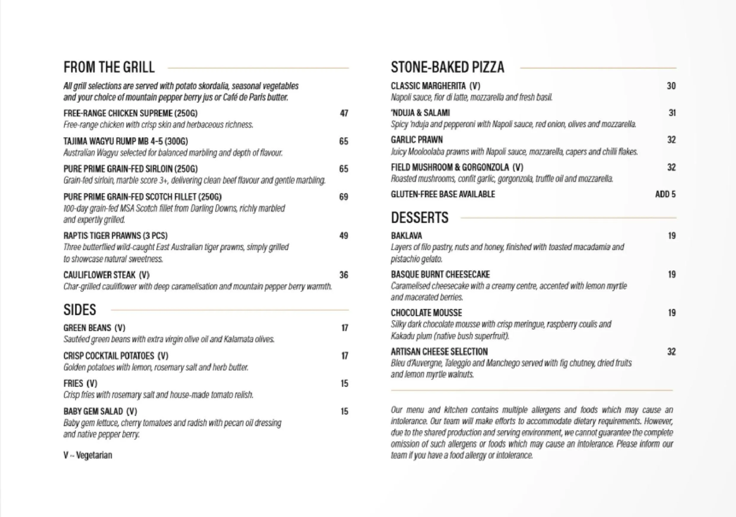 Goldfinch Restaurant menu, page 4