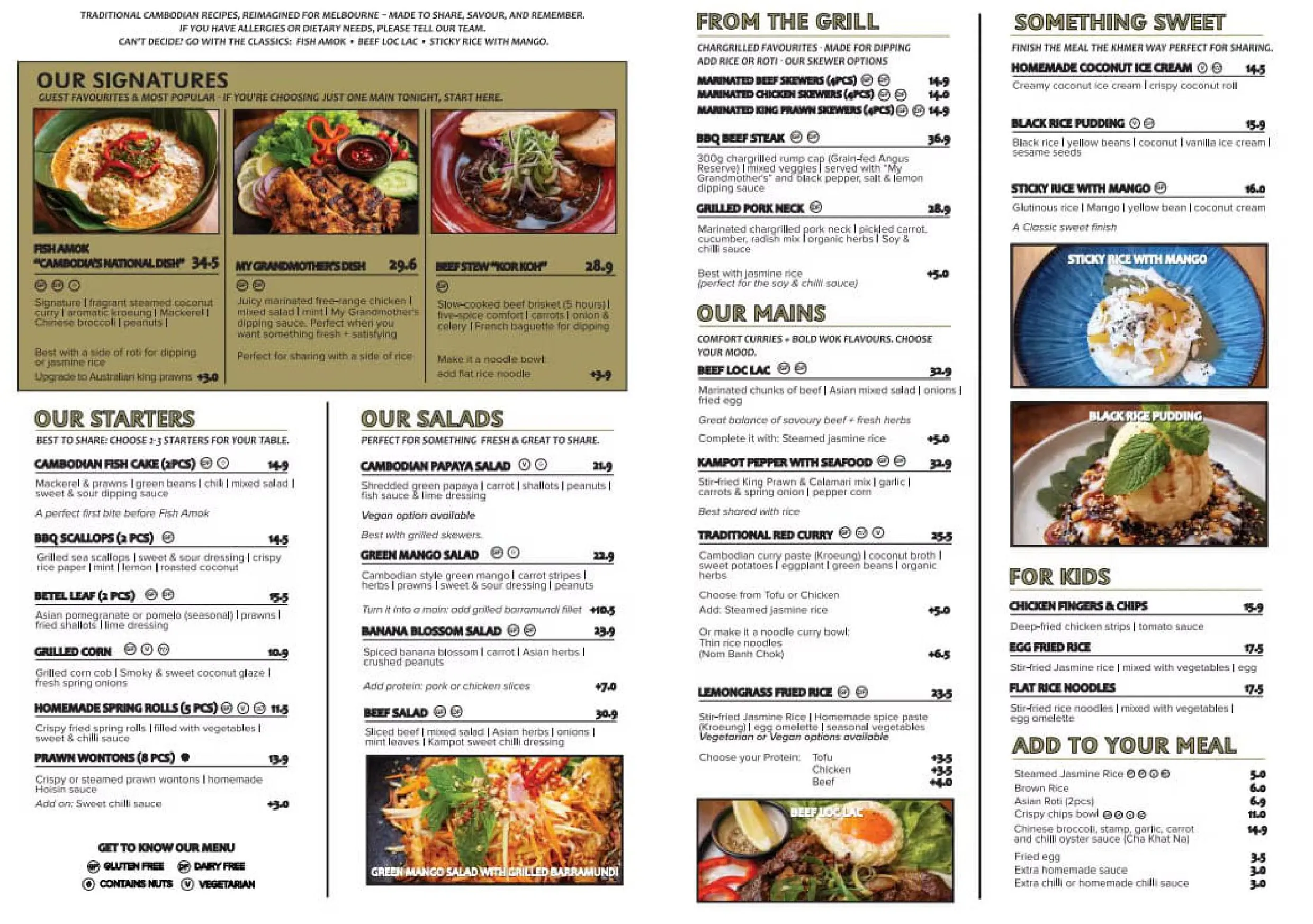 Angkor Restaurant & Bar menu, page 1