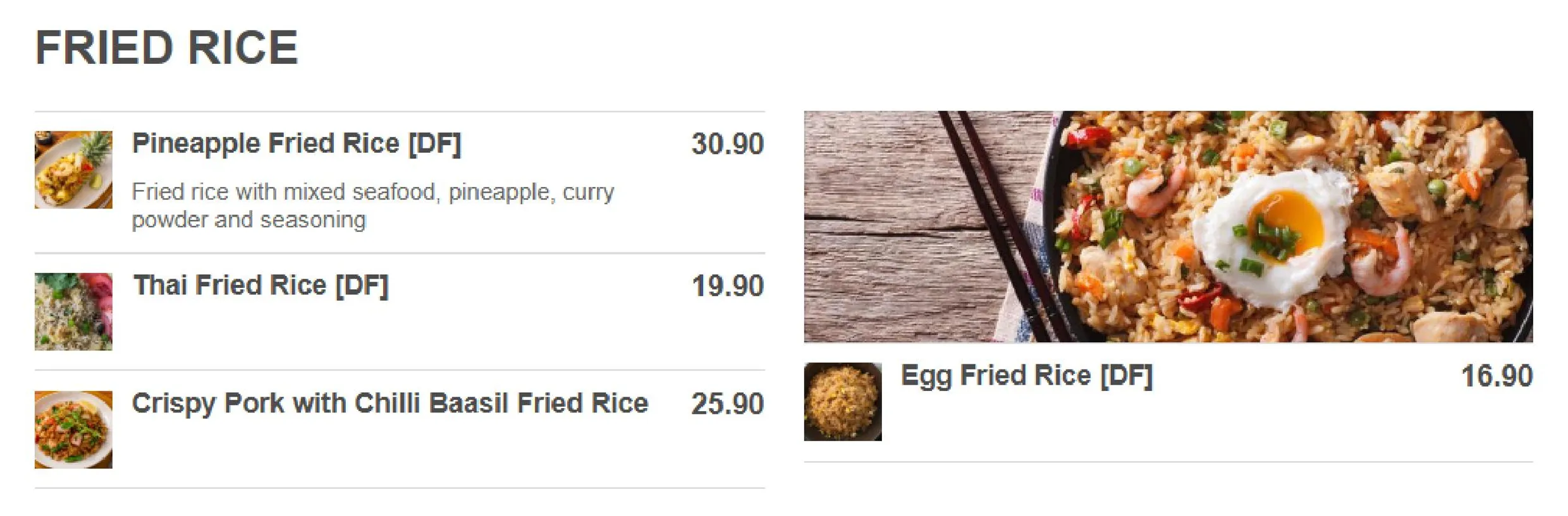 Baramee Thai Cuisine menu, page 2