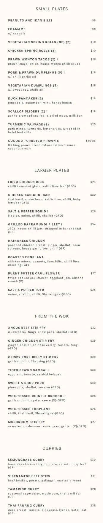 LUHO Restaurant menu, page 1
