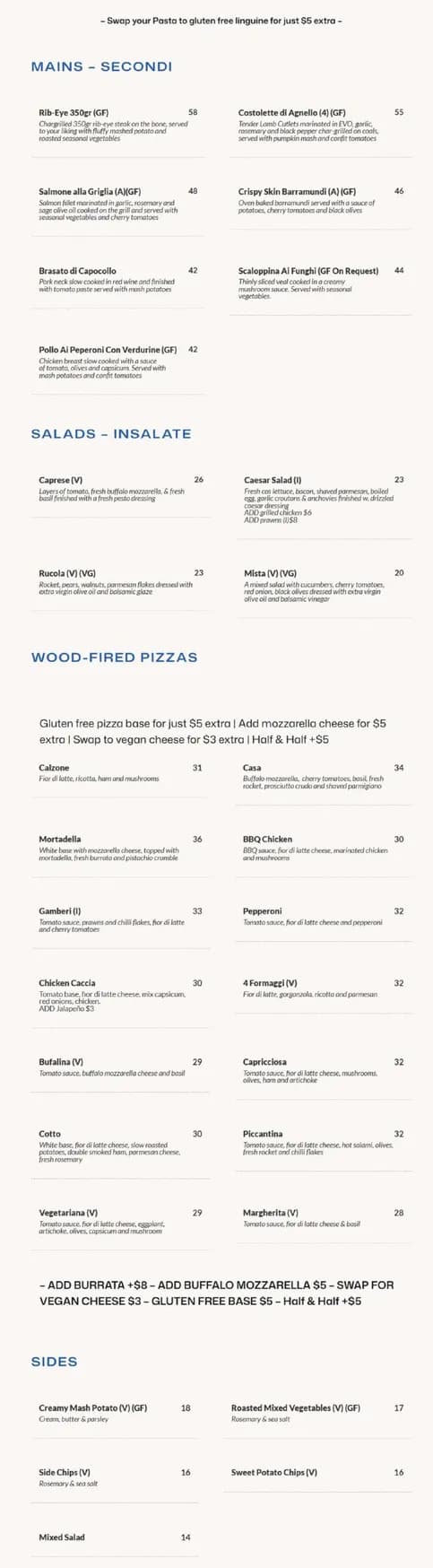 Casa Ristorante Italiano menu, page 2