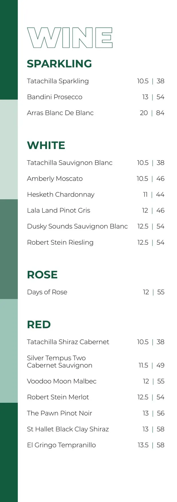 Sirocco Restaurant & Bar menu, page 6