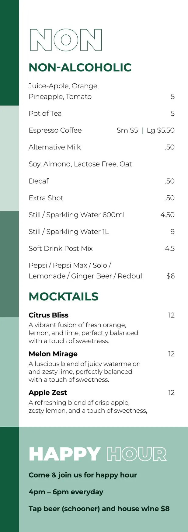 Sirocco Restaurant & Bar menu, page 9