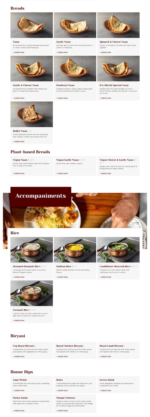 It's Mirchi Healthy Indian menu, page 9