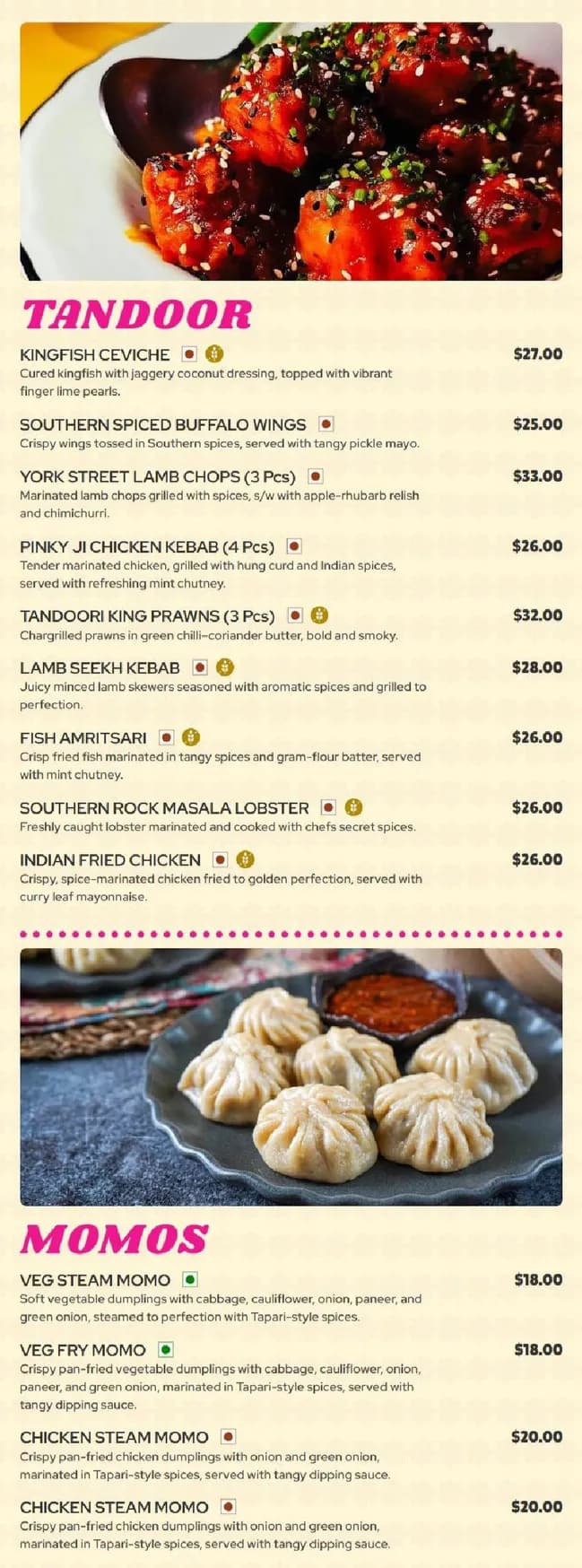 Pinky Ji menu, page 2
