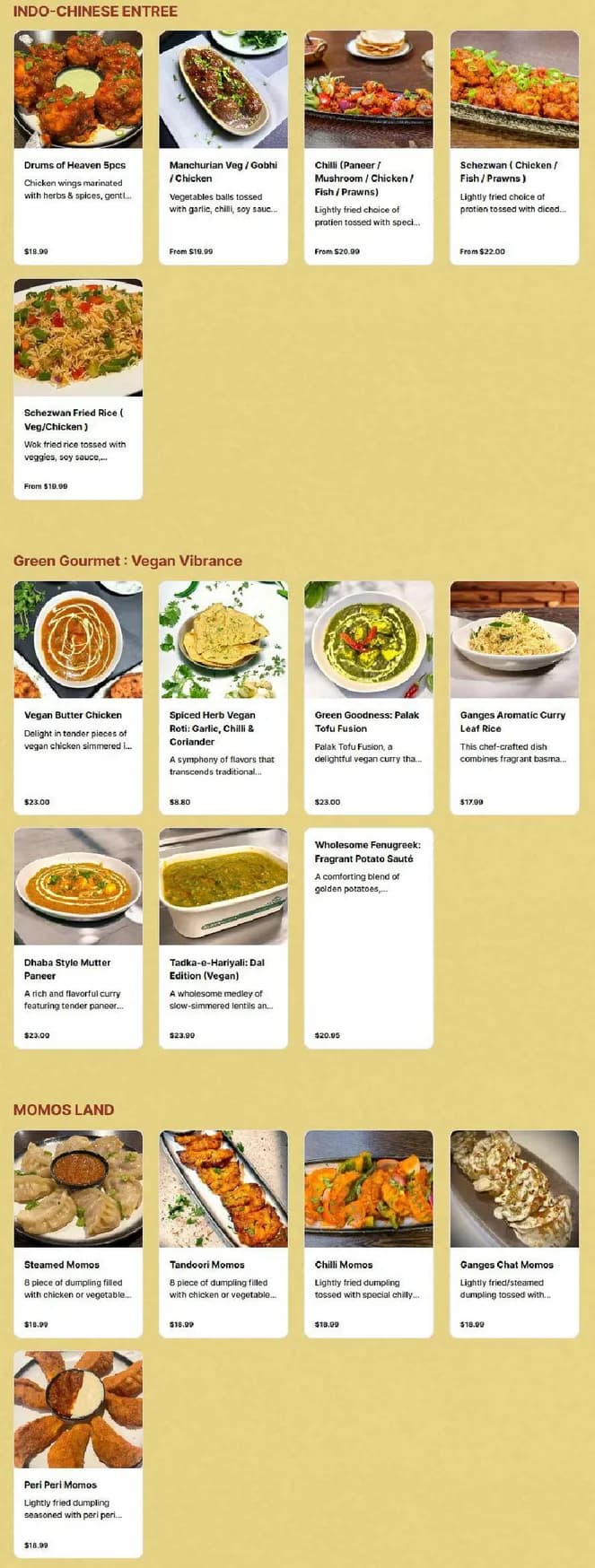 Ganges Indian by Nature menu, page 3