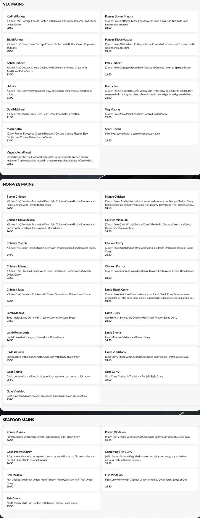 Curry Leaf on Brighton menu, page 2