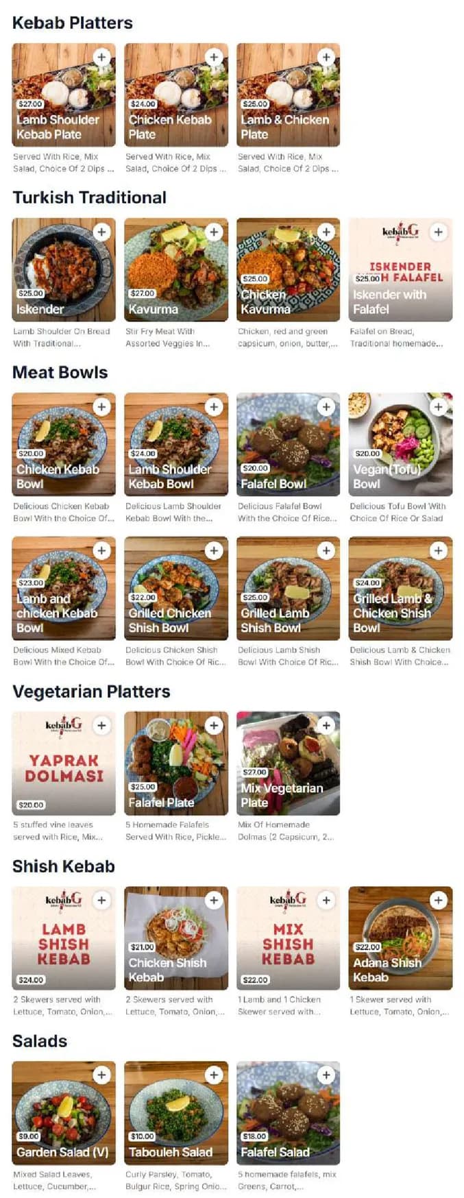 KebabG Authentic Mediterranean Grill Restaurant menu, page 3