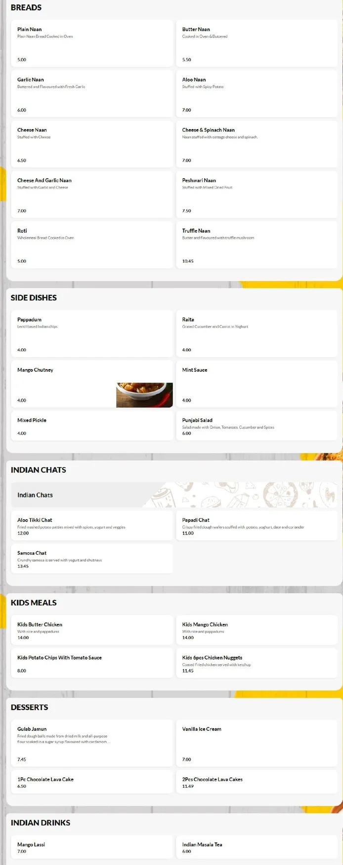 Curry Dhaba menu, page 3