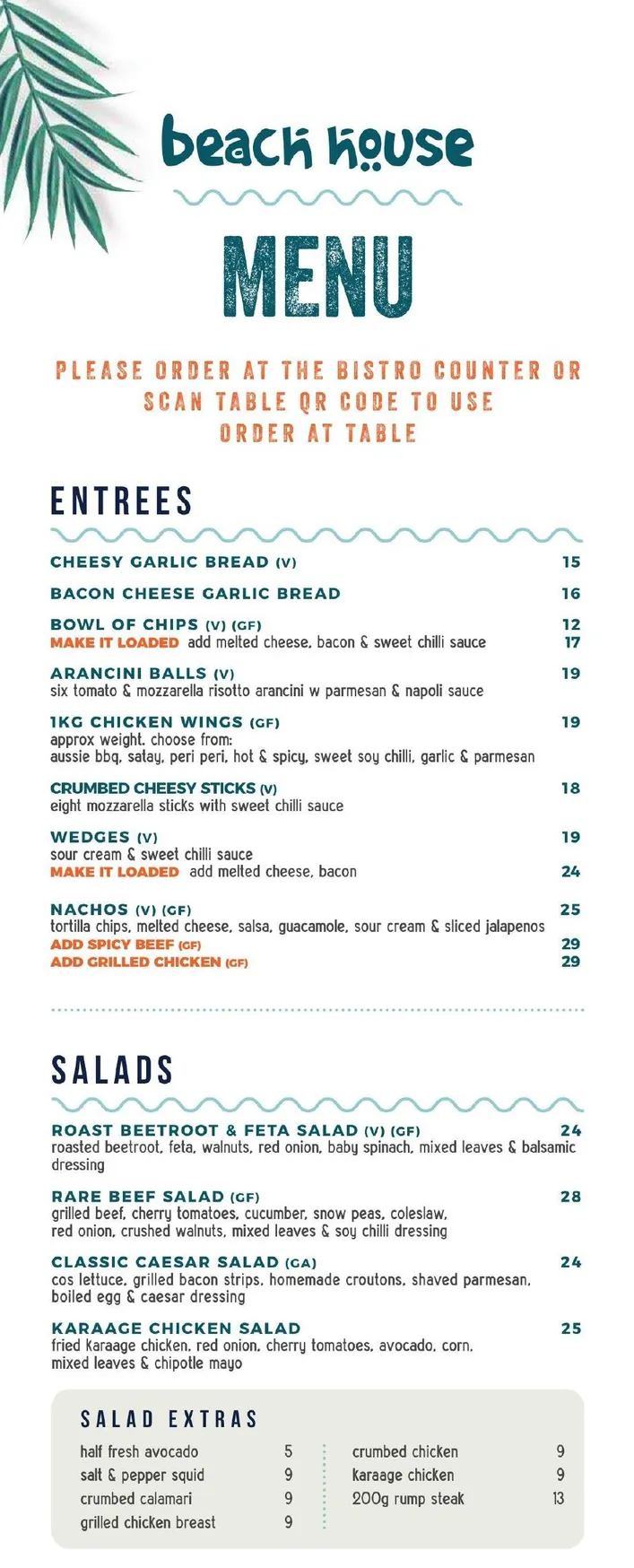Beach House CBD menu, page 1