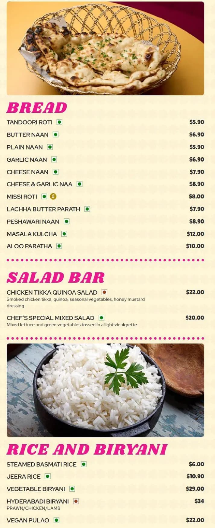 Pinky Ji menu, page 4