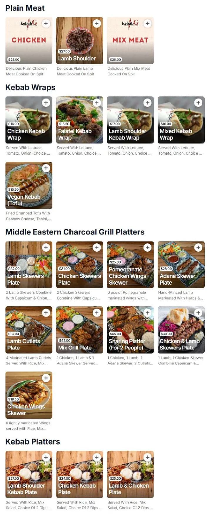 KebabG Authentic Mediterranean Grill Restaurant menu, page 4