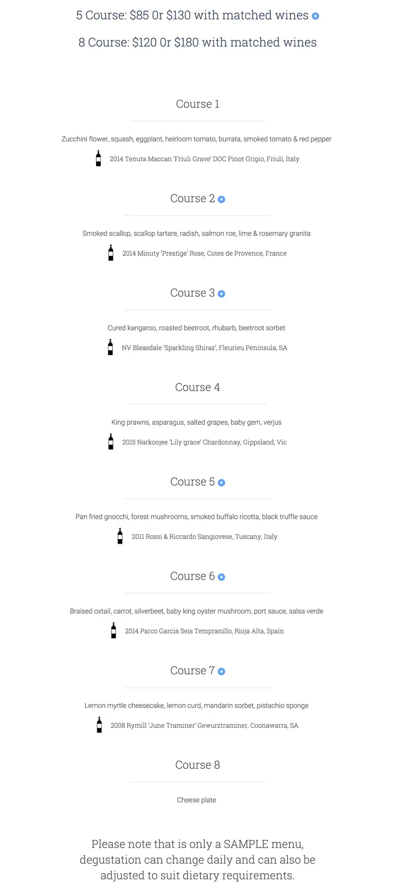 Papa Goose menu, page 2