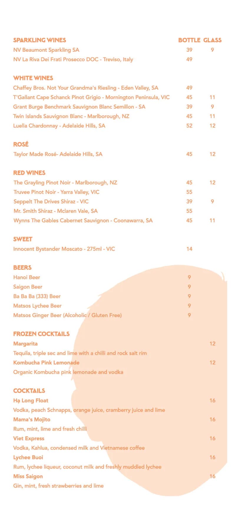 Mama's Buoi Tramsheds menu, page 3