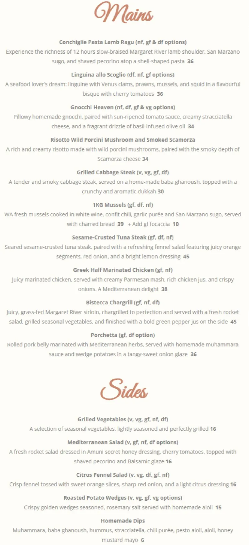 Amuni menu, page 3